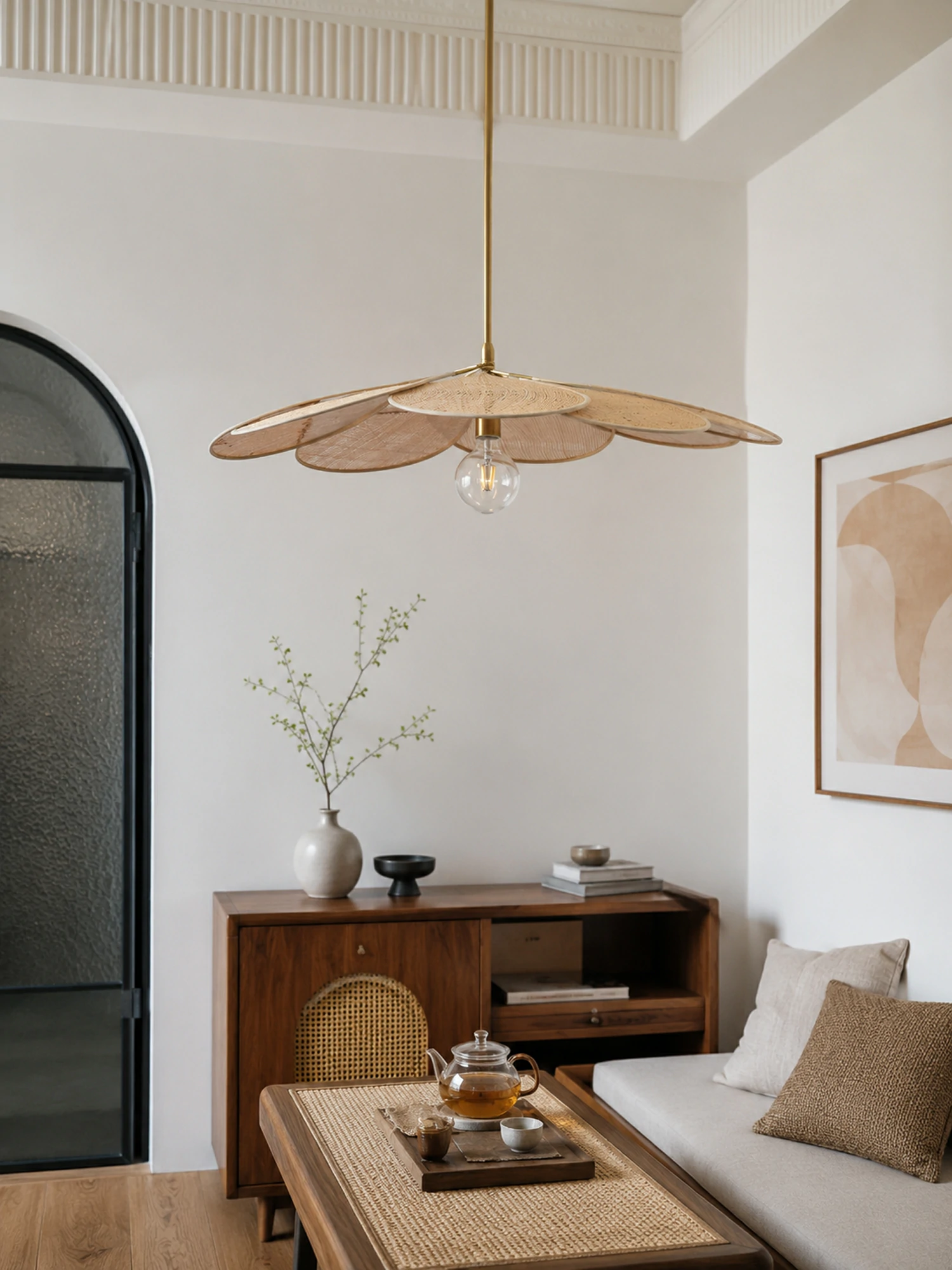 Petals Bloom Rattan Pendant Lamp - Image 6