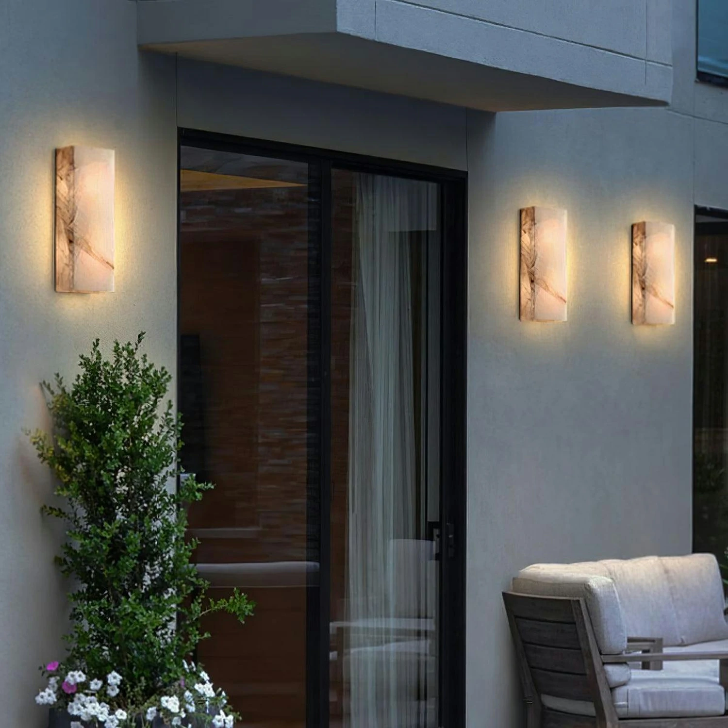 Rectangular Alabaster Wall Sconce - Image 9