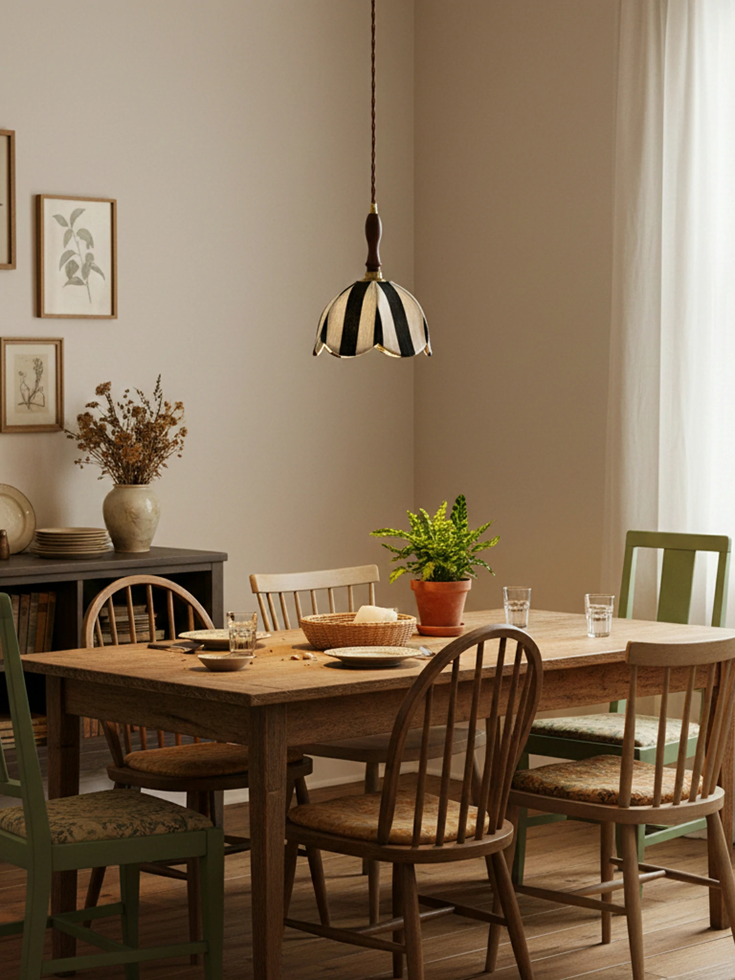 Stripe Tulip Pendant Light - Image 2