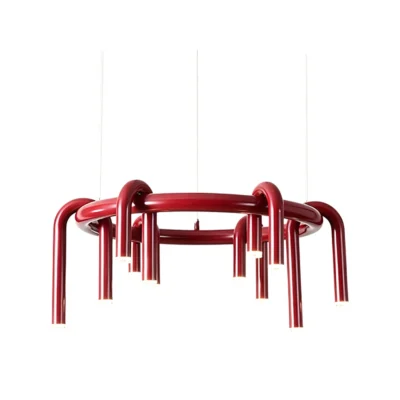 U-Shaped Wrought Iron Chandelier