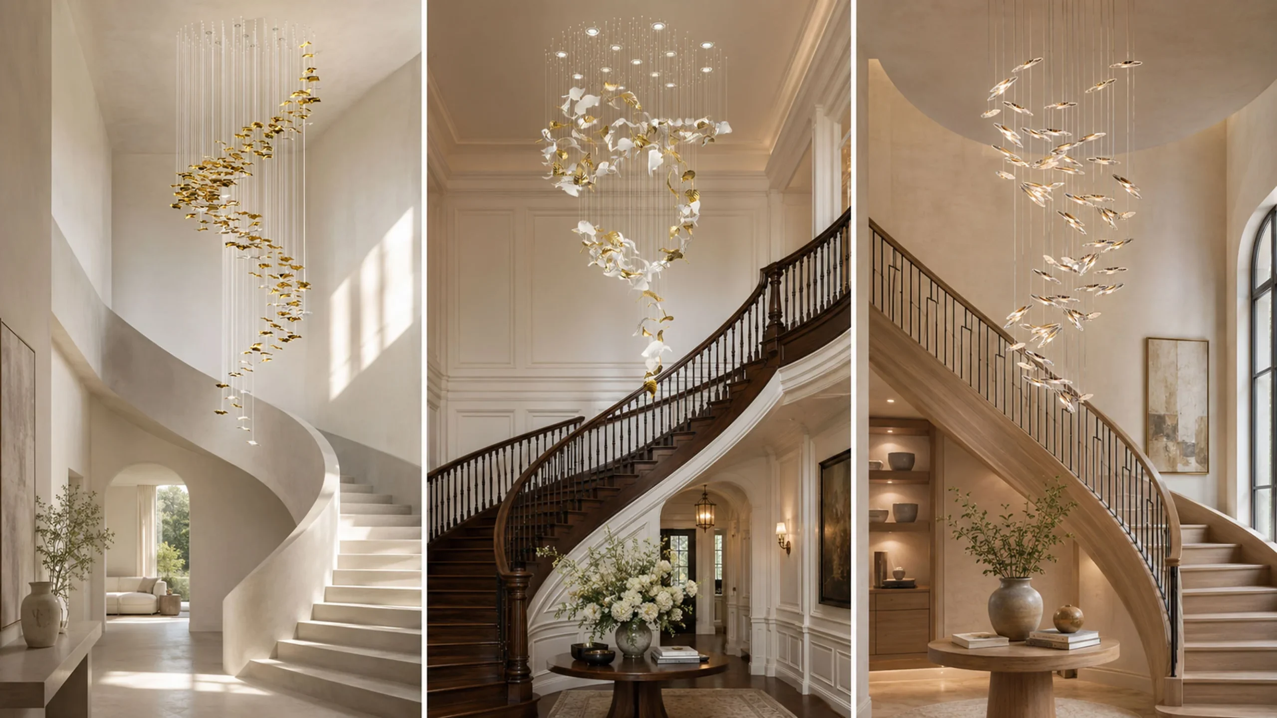 Staircase chandelier material style guide