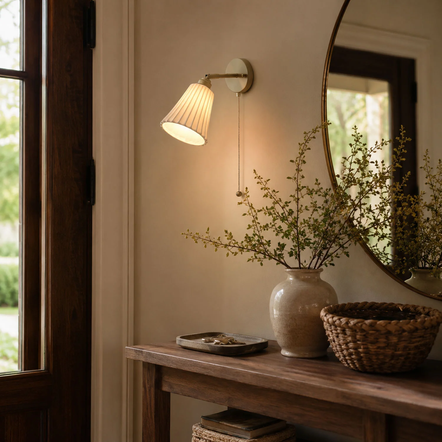 Ceramic lighting in an entryway