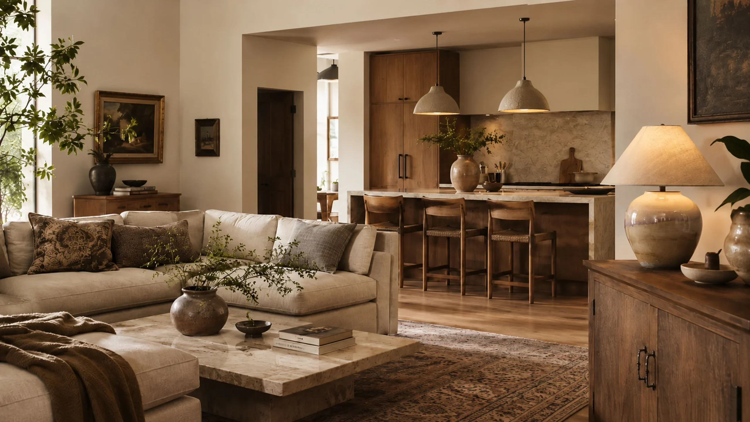 Ceramic lighting in a modern American home