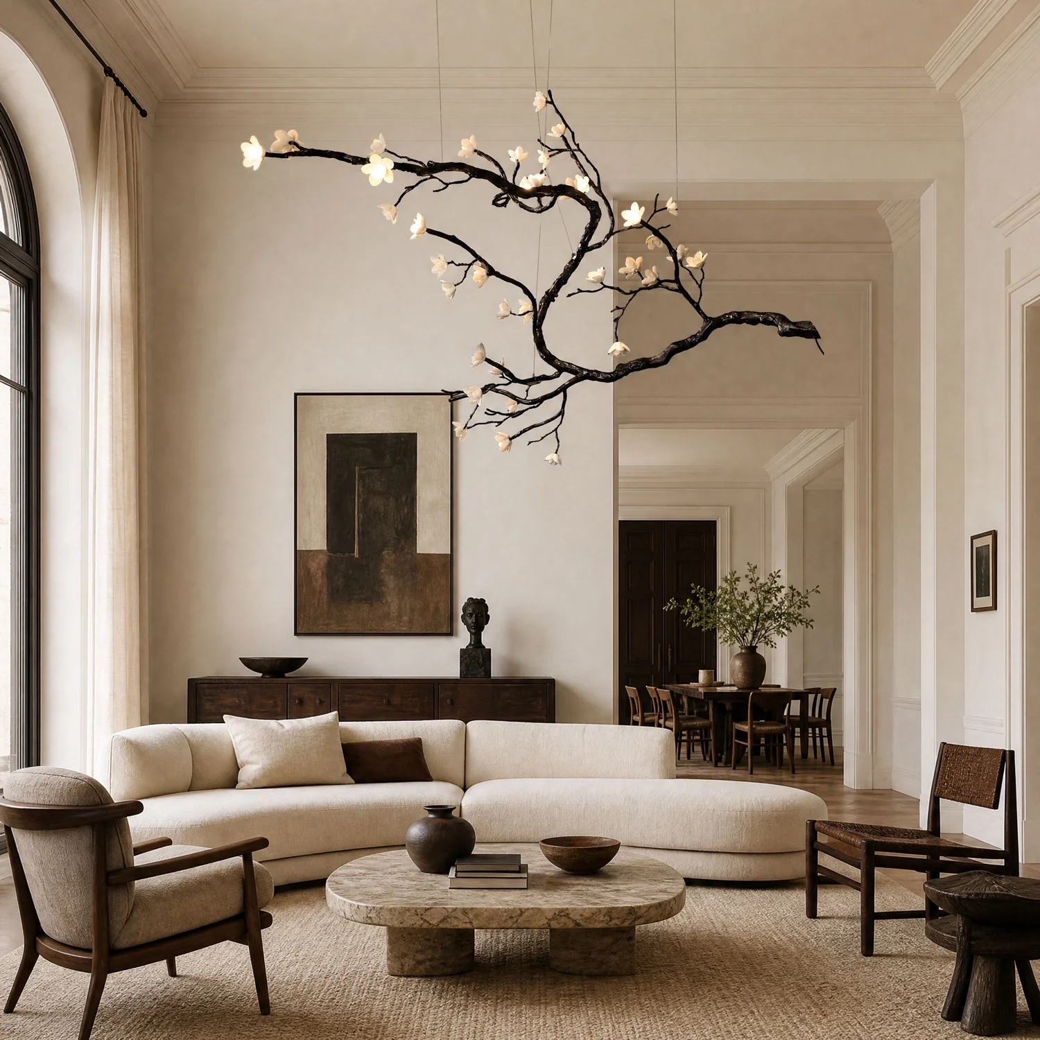 Branch Flower Chandelier in a grand interior