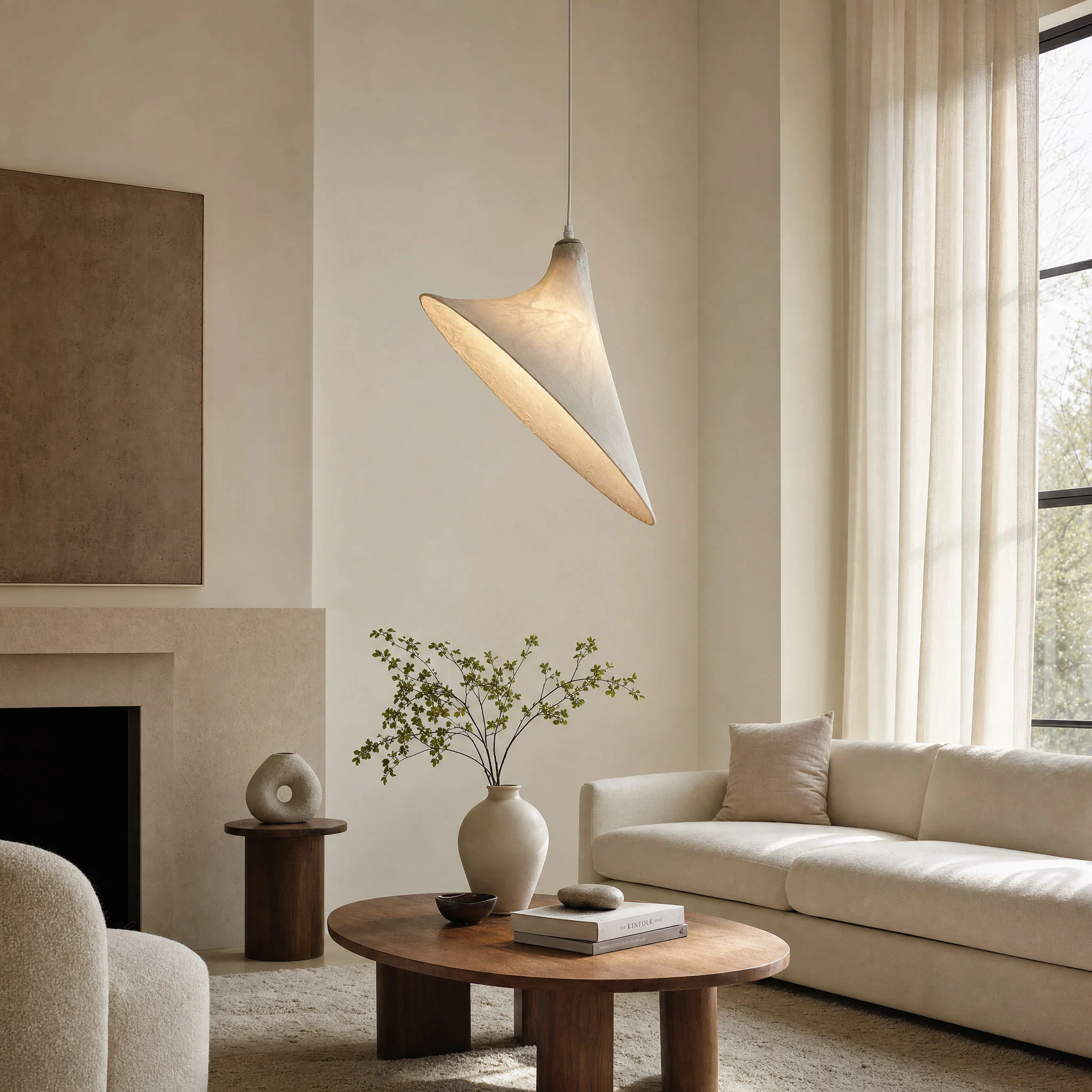 Lunaris Drift Silk Pendant Lamp