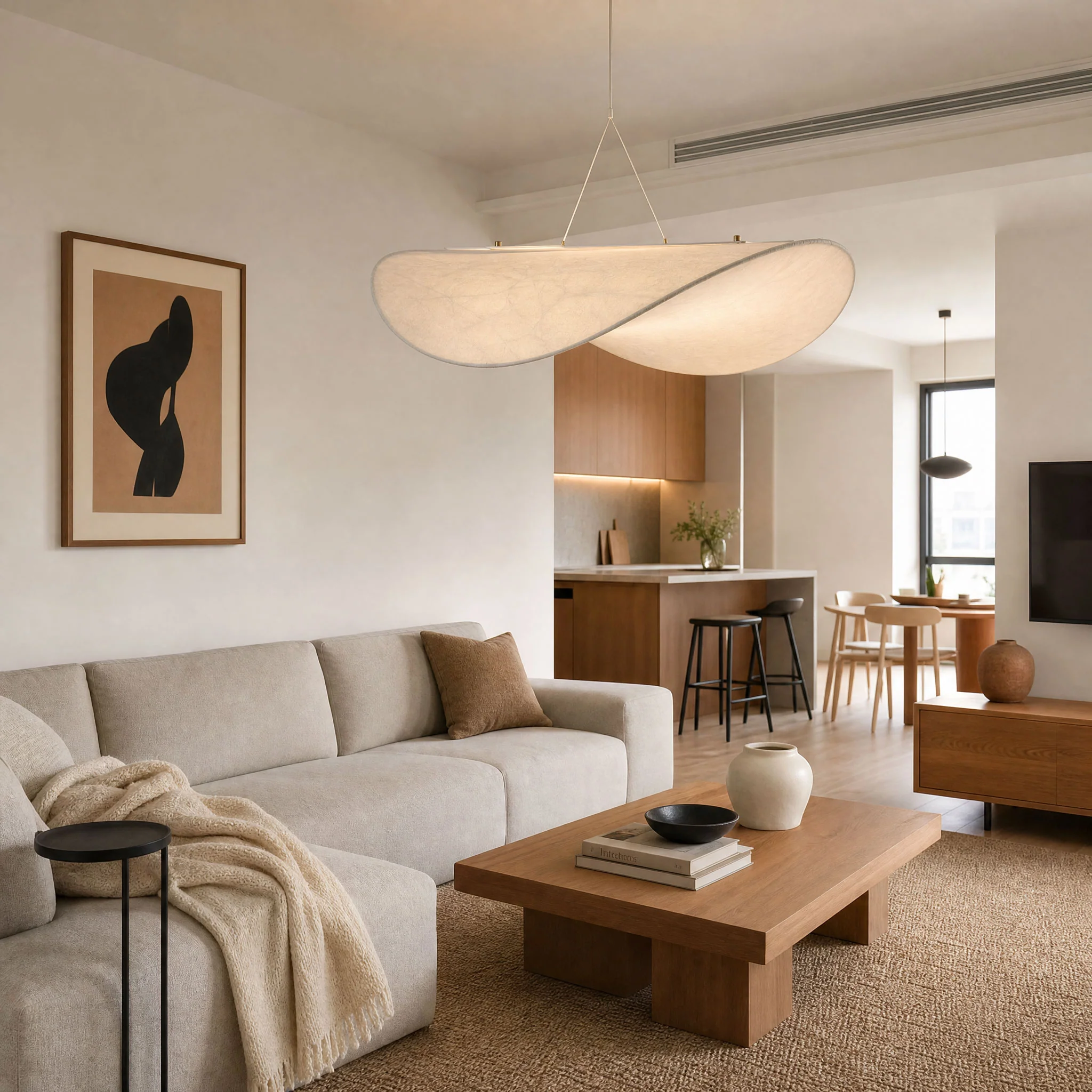 Tense Silk Pendant Light