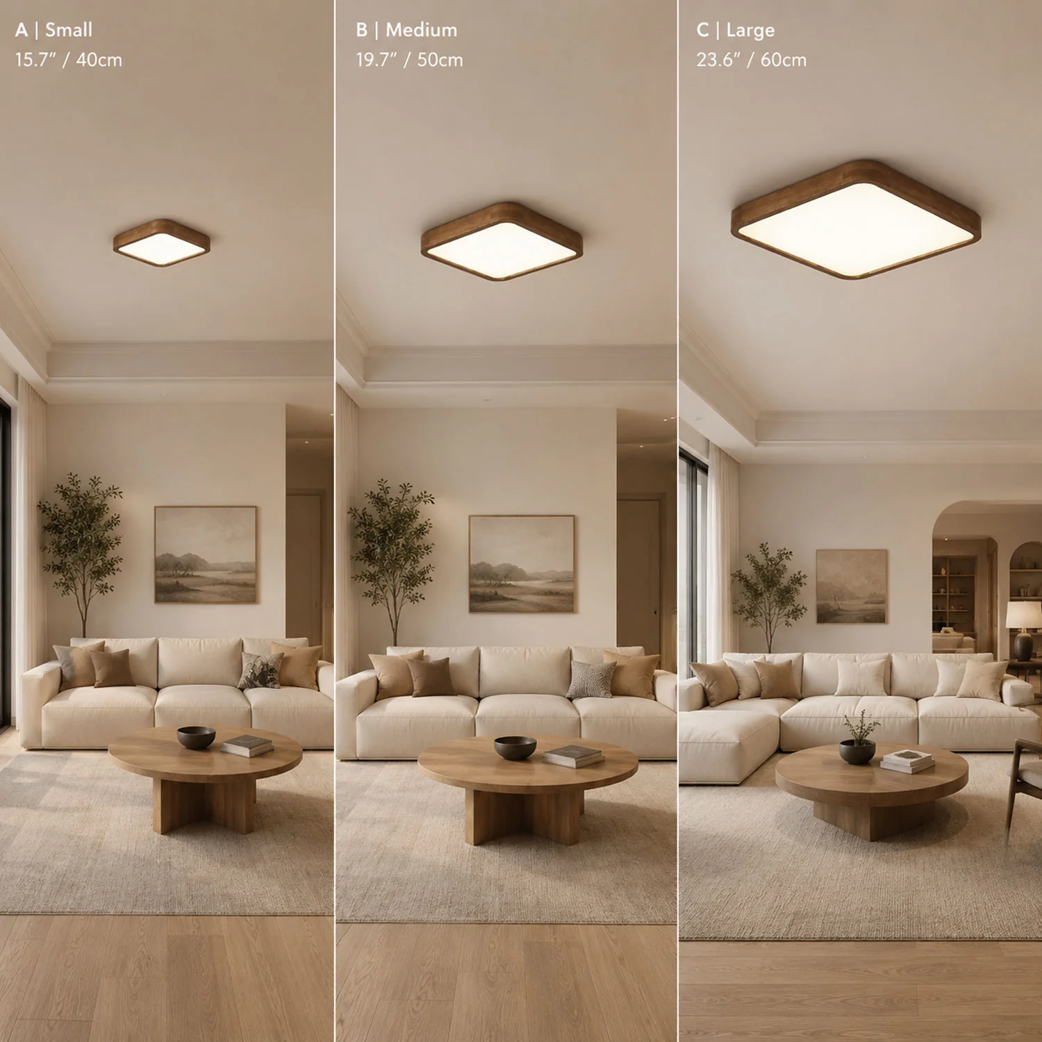 Ceiling light sizing guide