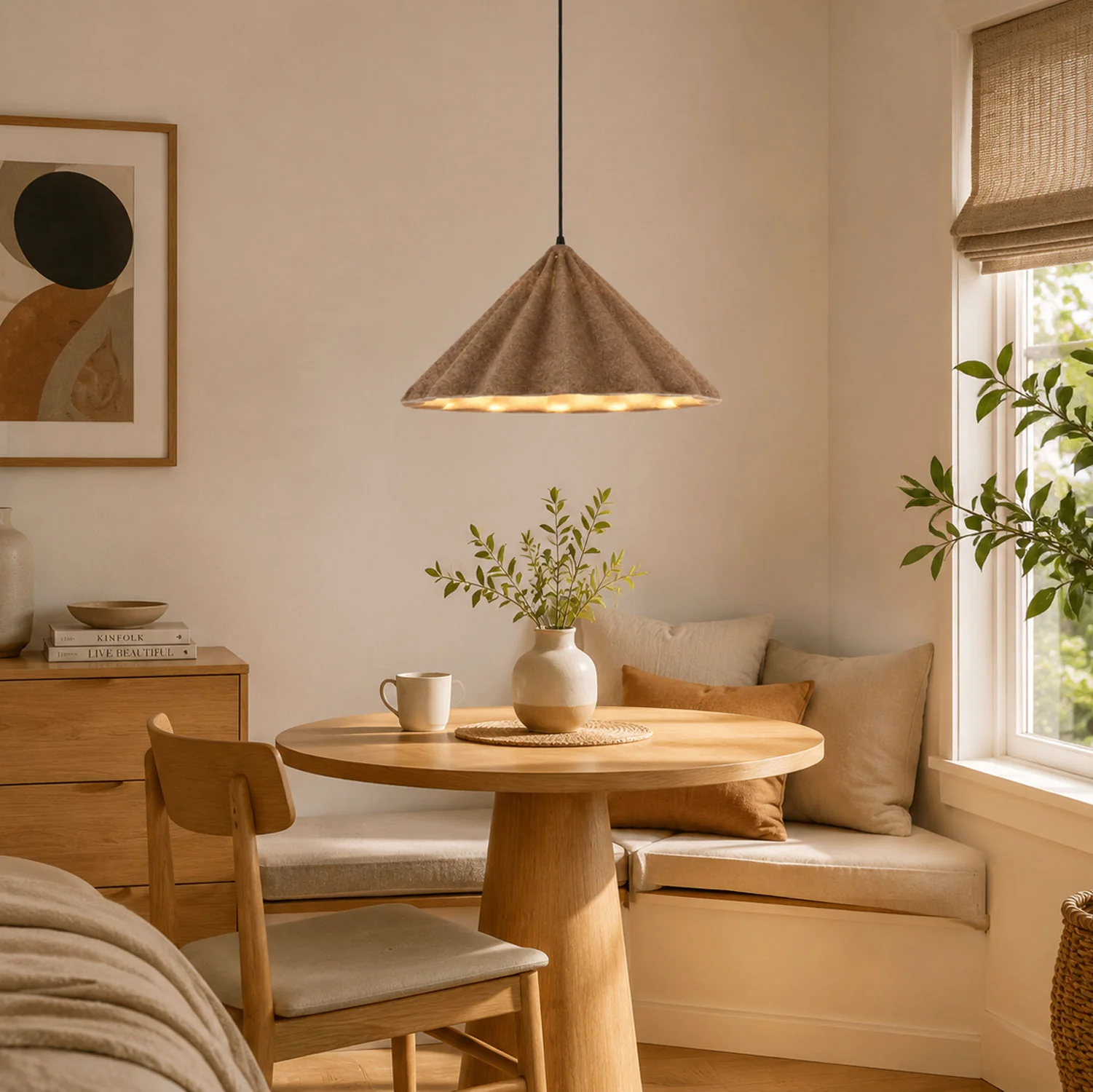 Lull Acoustic Pendant Light in a minimalist Scandinavian interior