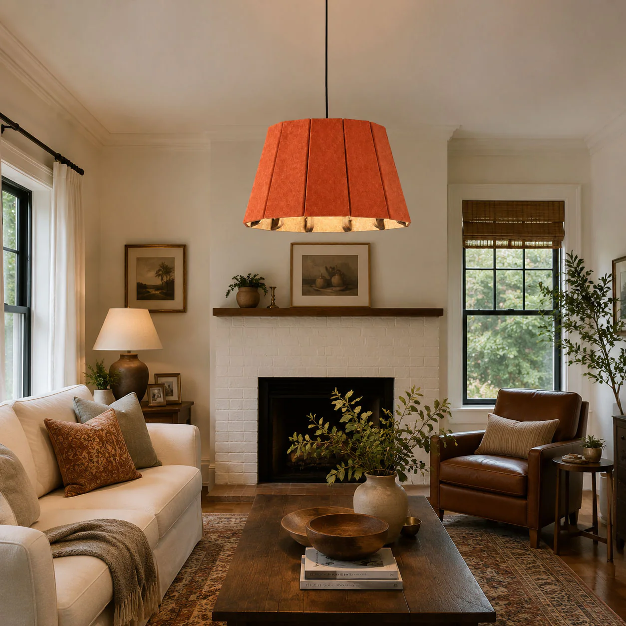 Sordina Acoustic Pendant Light hanging beautifully in a study room