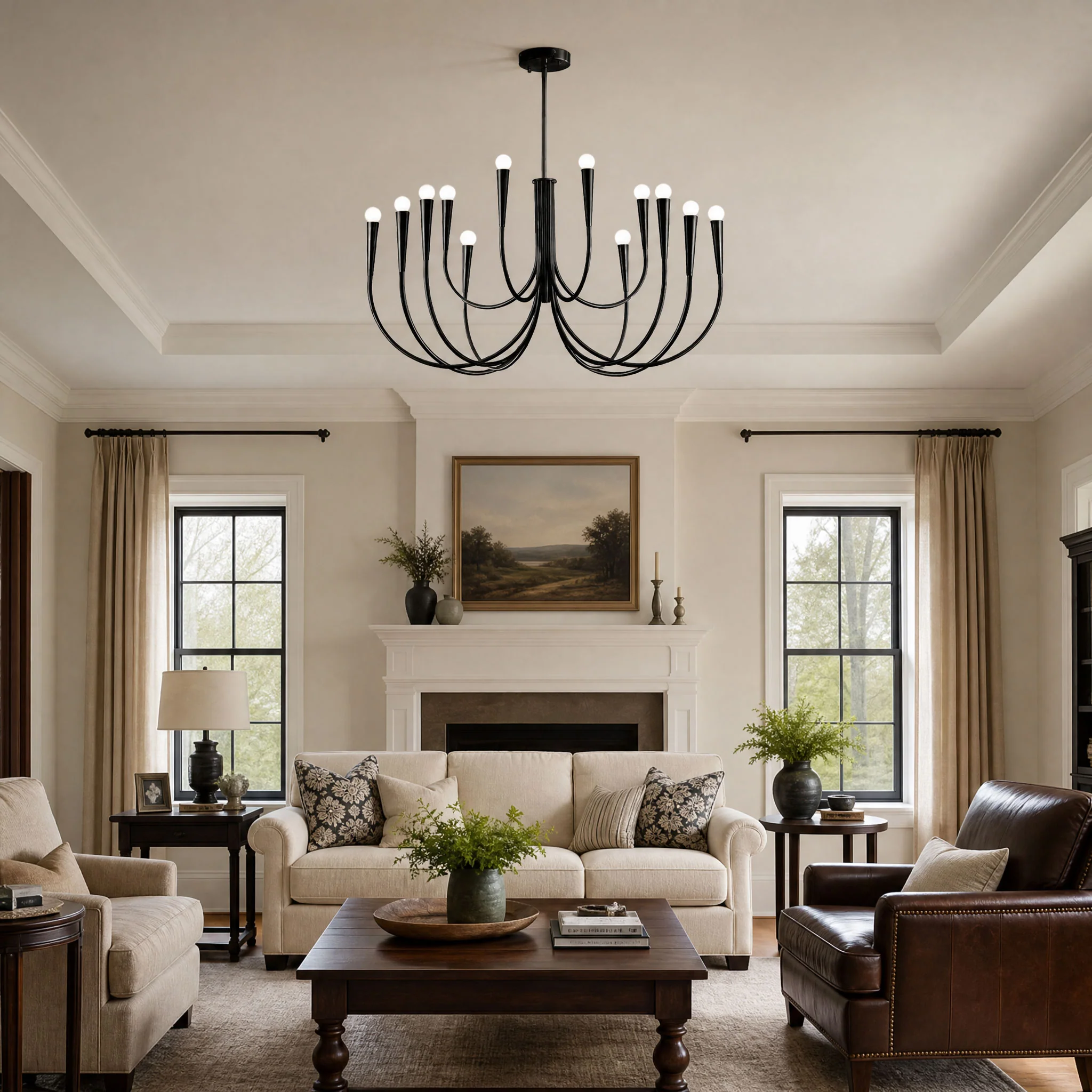 Swoop Arm Chandelier