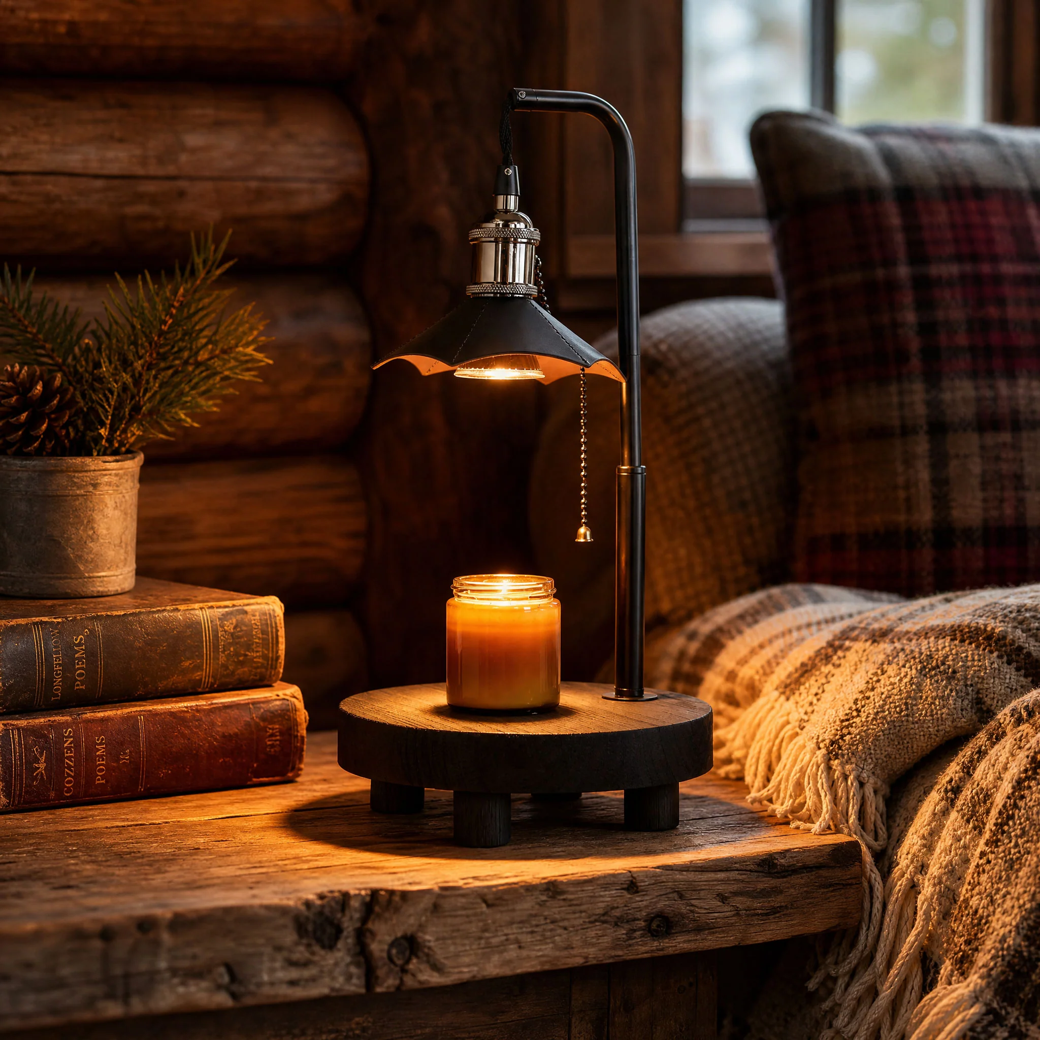 Cordero Wooden Stool Table Lamp