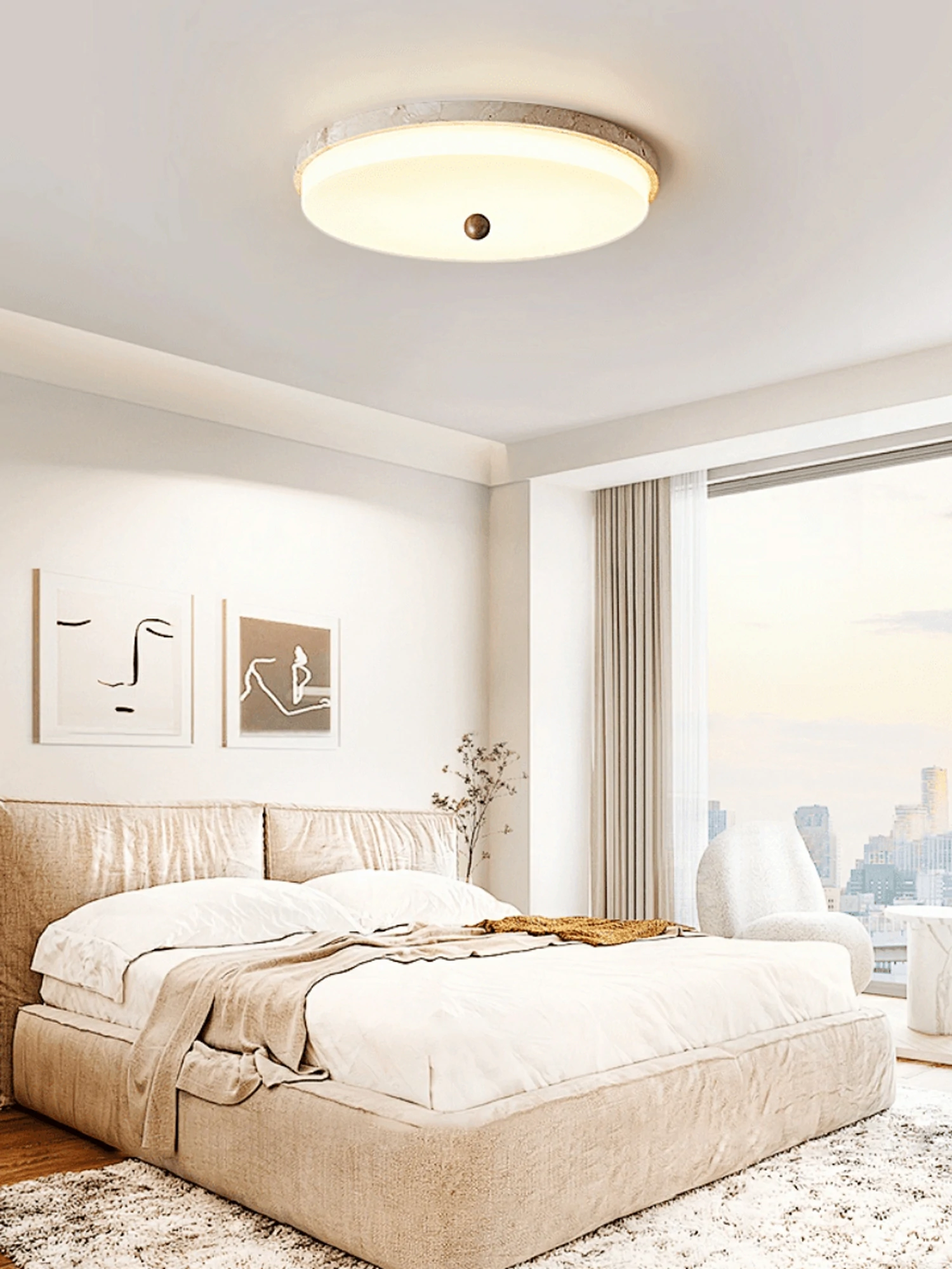 Aeon Travertine Orb Ceiling Light - Image 3