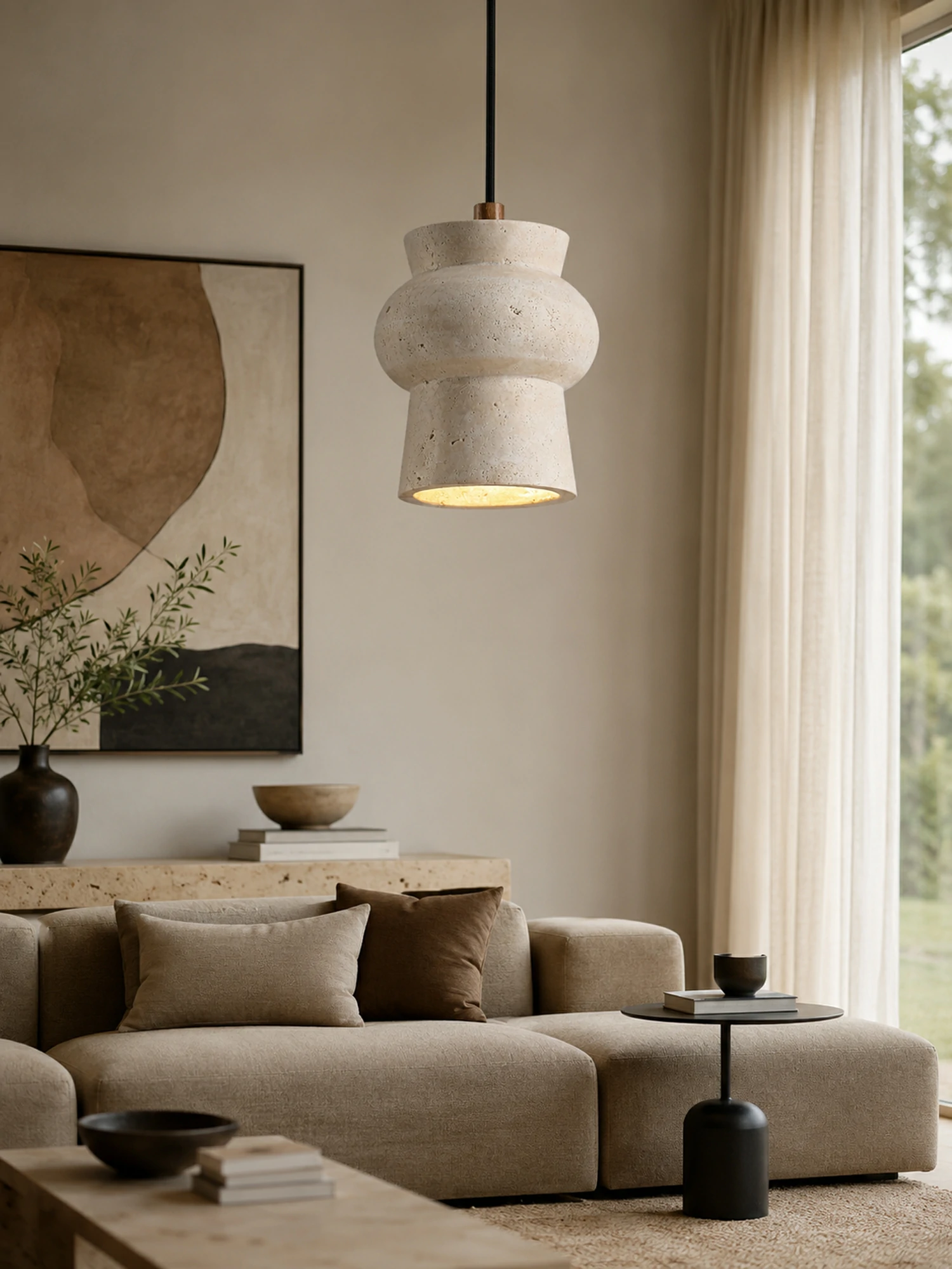 Arcus Travertine Pendant Lamp - Image 3