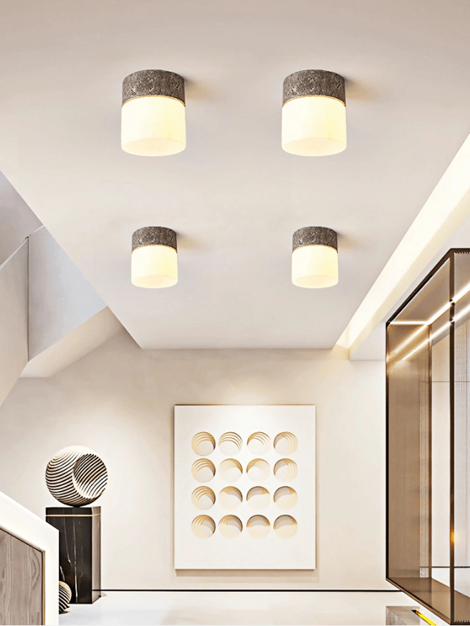 Astrid Travertine Ceiling Lamp - Image 4