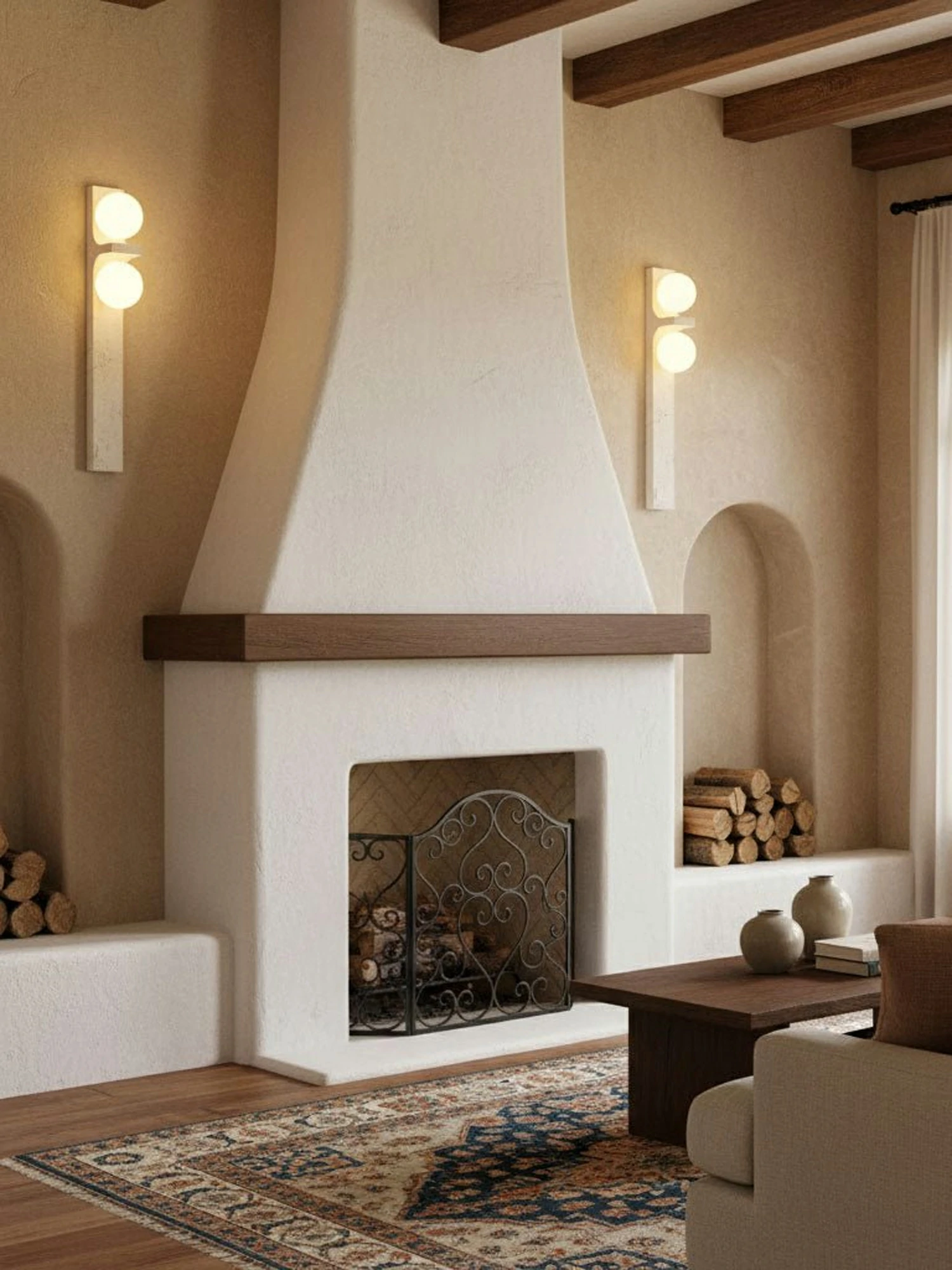 Asymmetrical Travertine Wall Sconce - Image 14