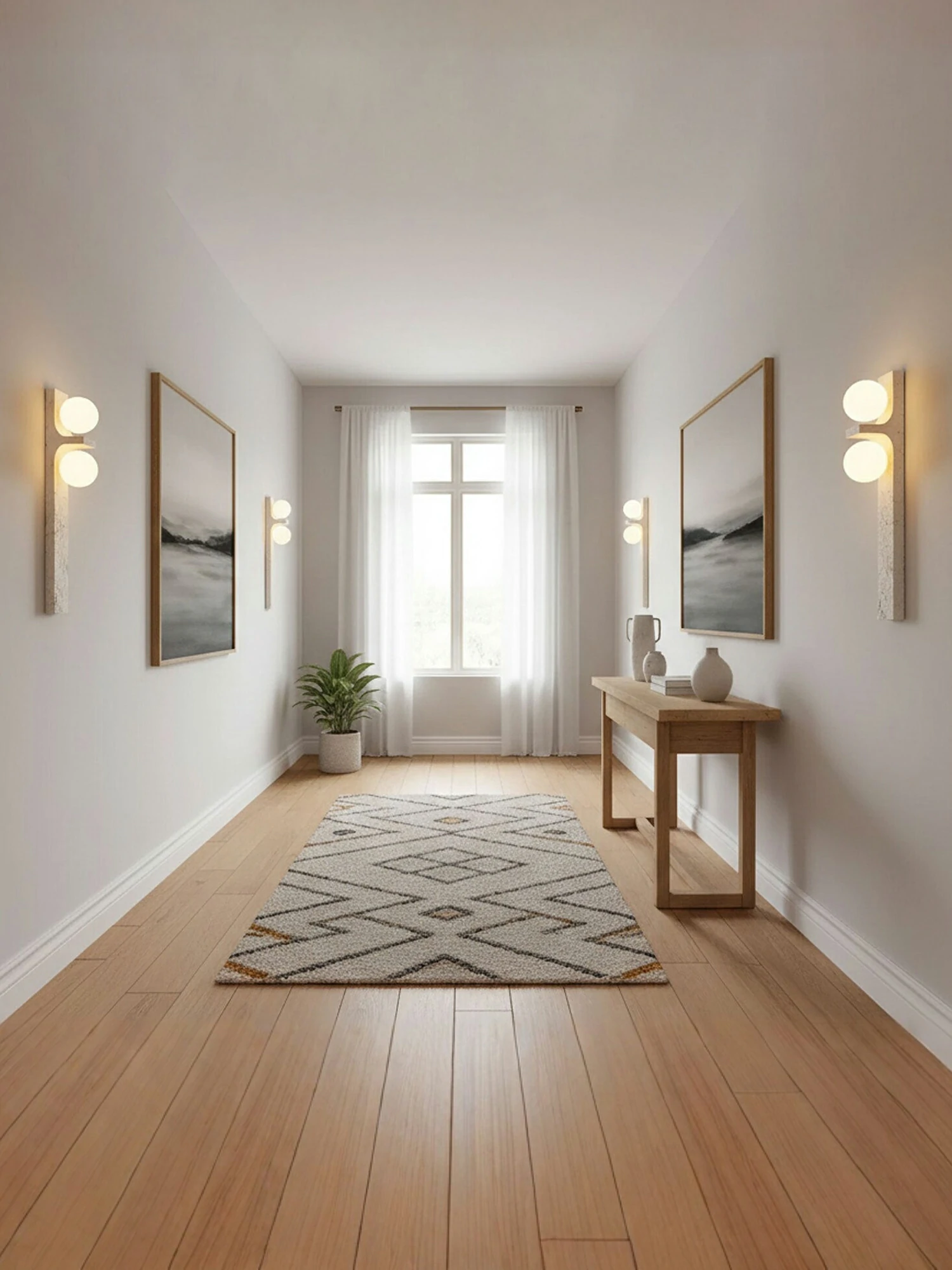 Asymmetrical Travertine Wall Sconce - Image 9