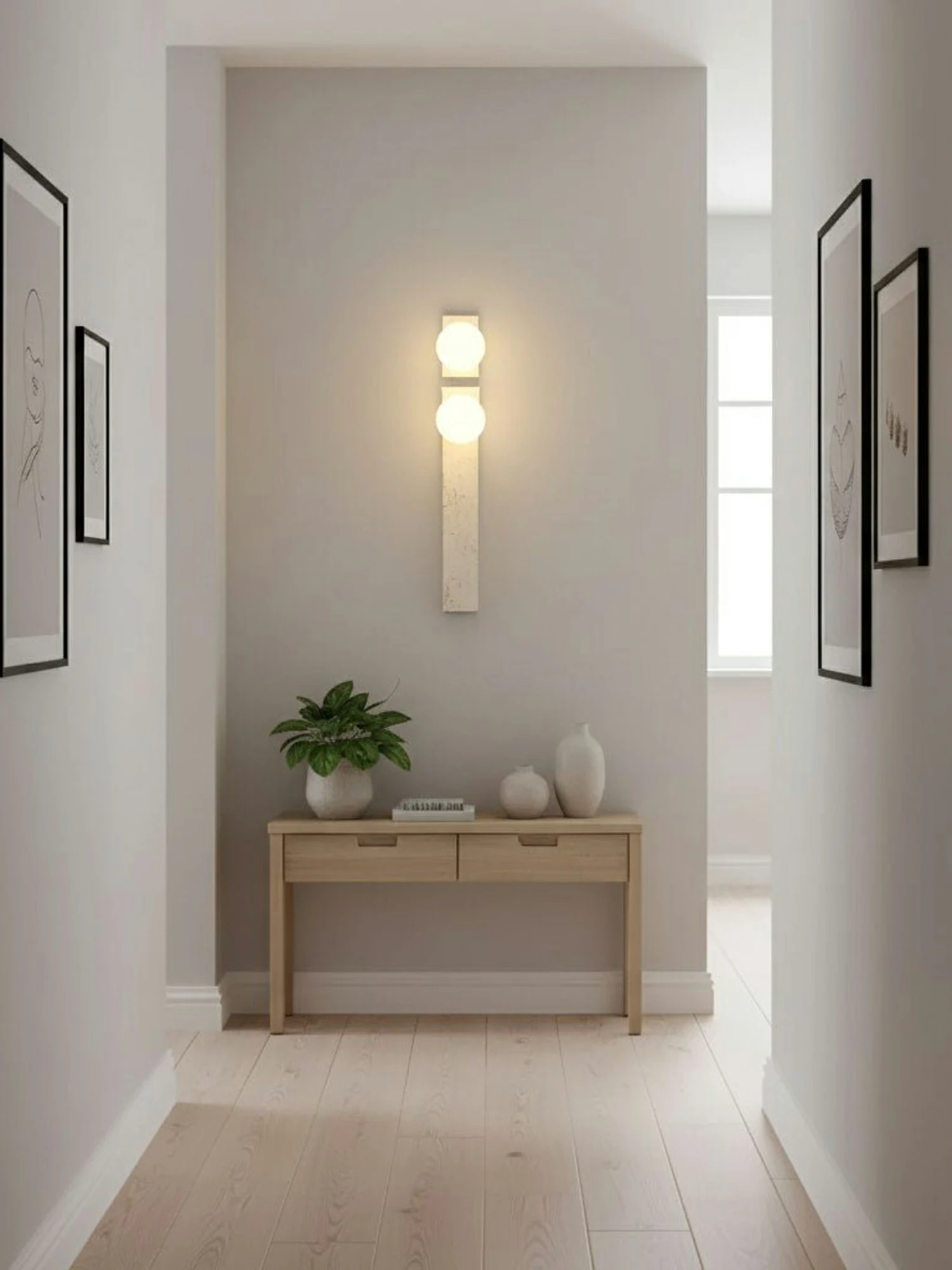 Asymmetrical Travertine Wall Sconce - Image 13