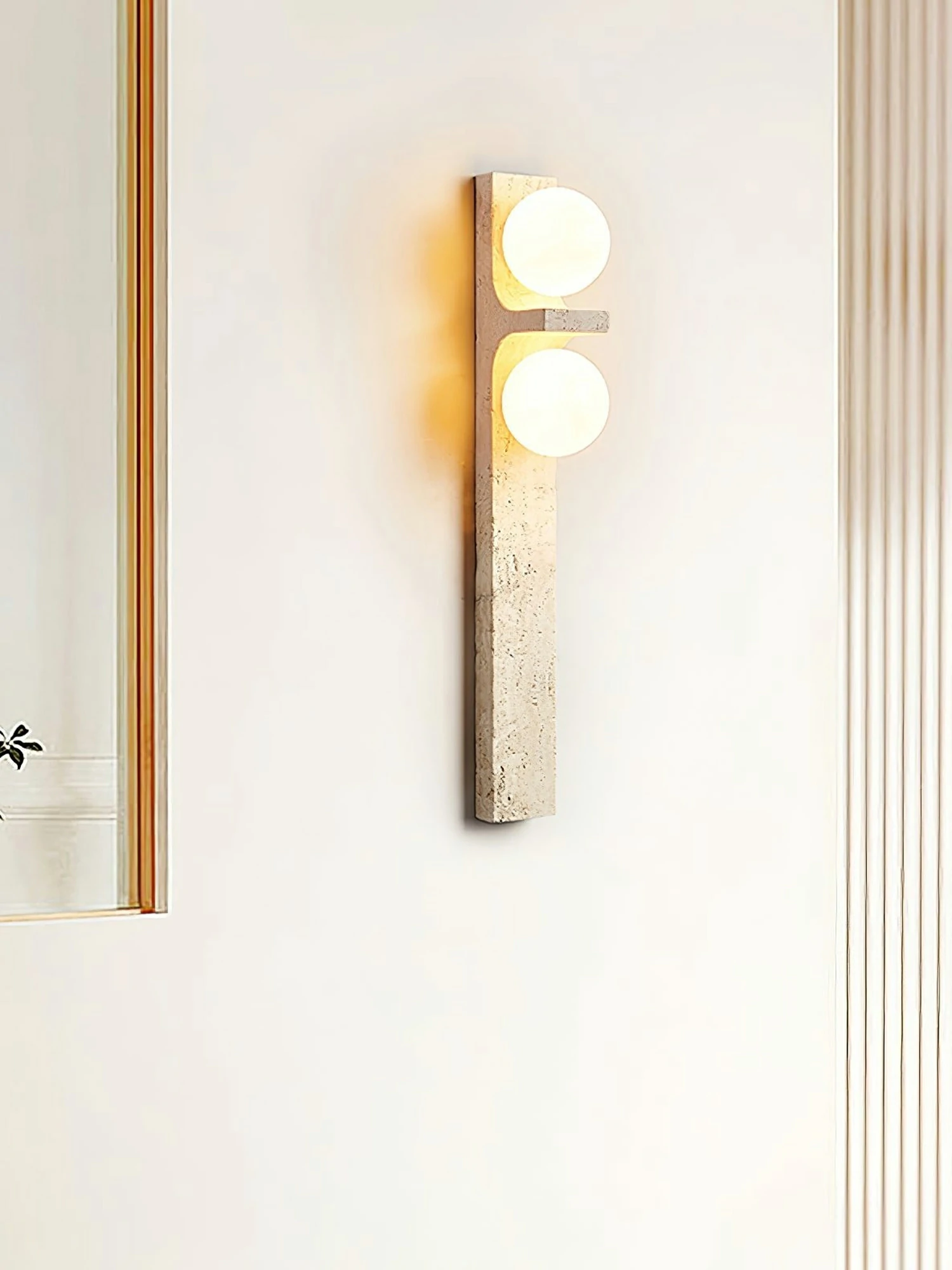Asymmetrical Travertine Wall Sconce - Image 28