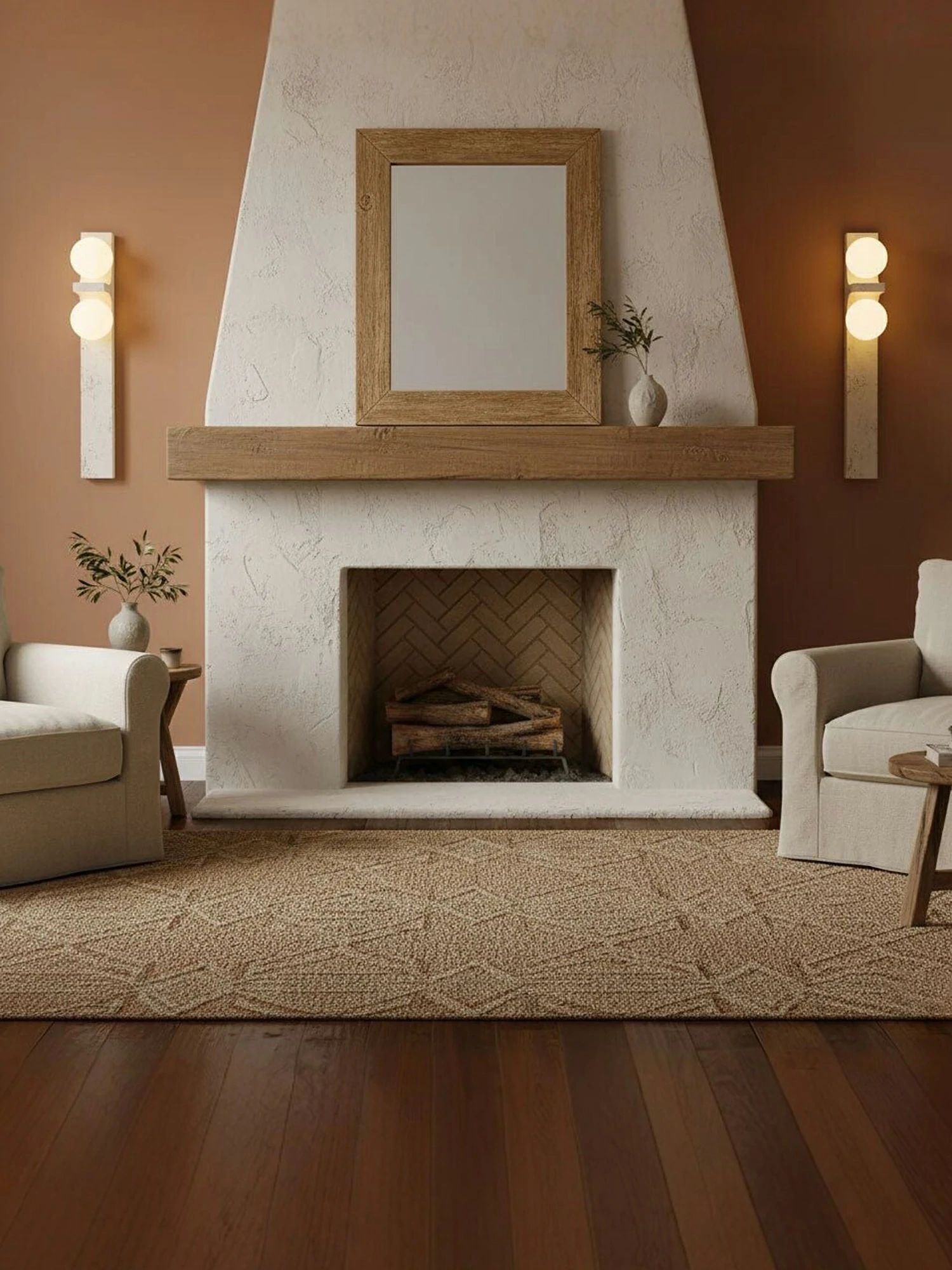 Asymmetrical Travertine Wall Sconce - Image 4