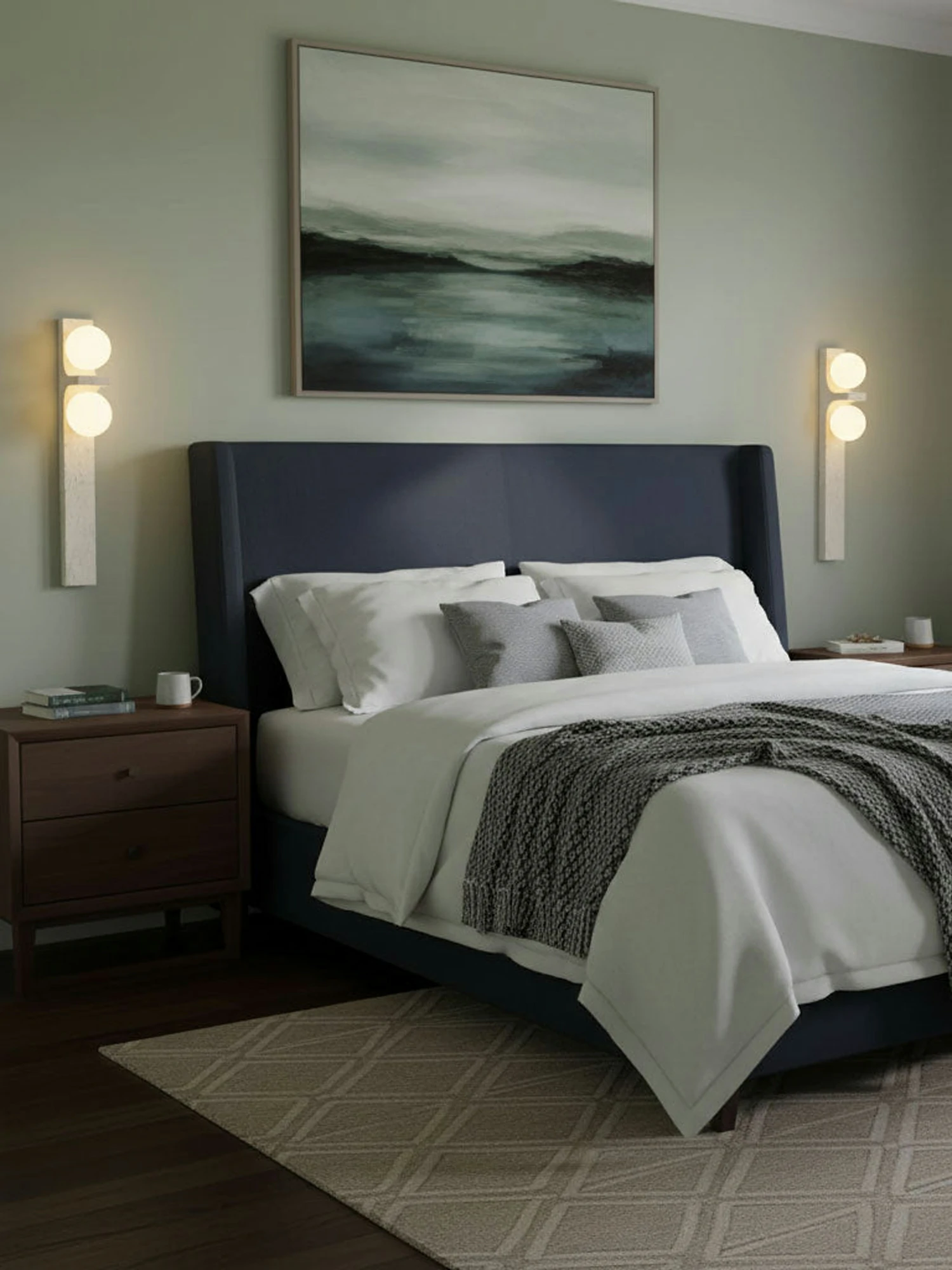 Asymmetrical Travertine Wall Sconce - Image 3