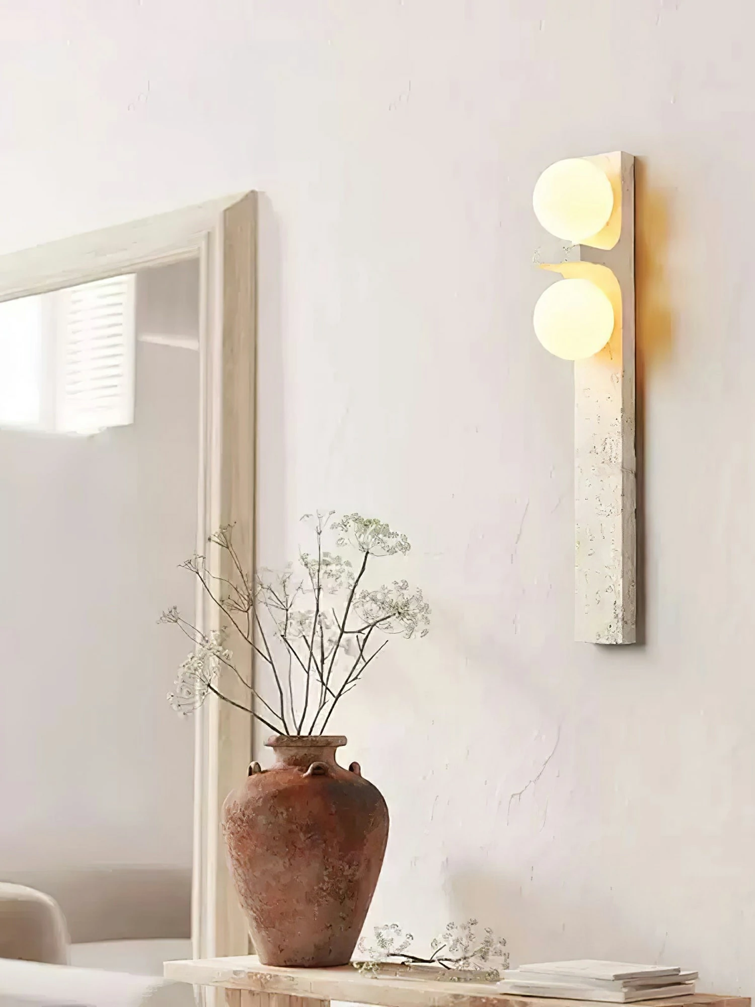 Asymmetrical Travertine Wall Sconce - Image 22