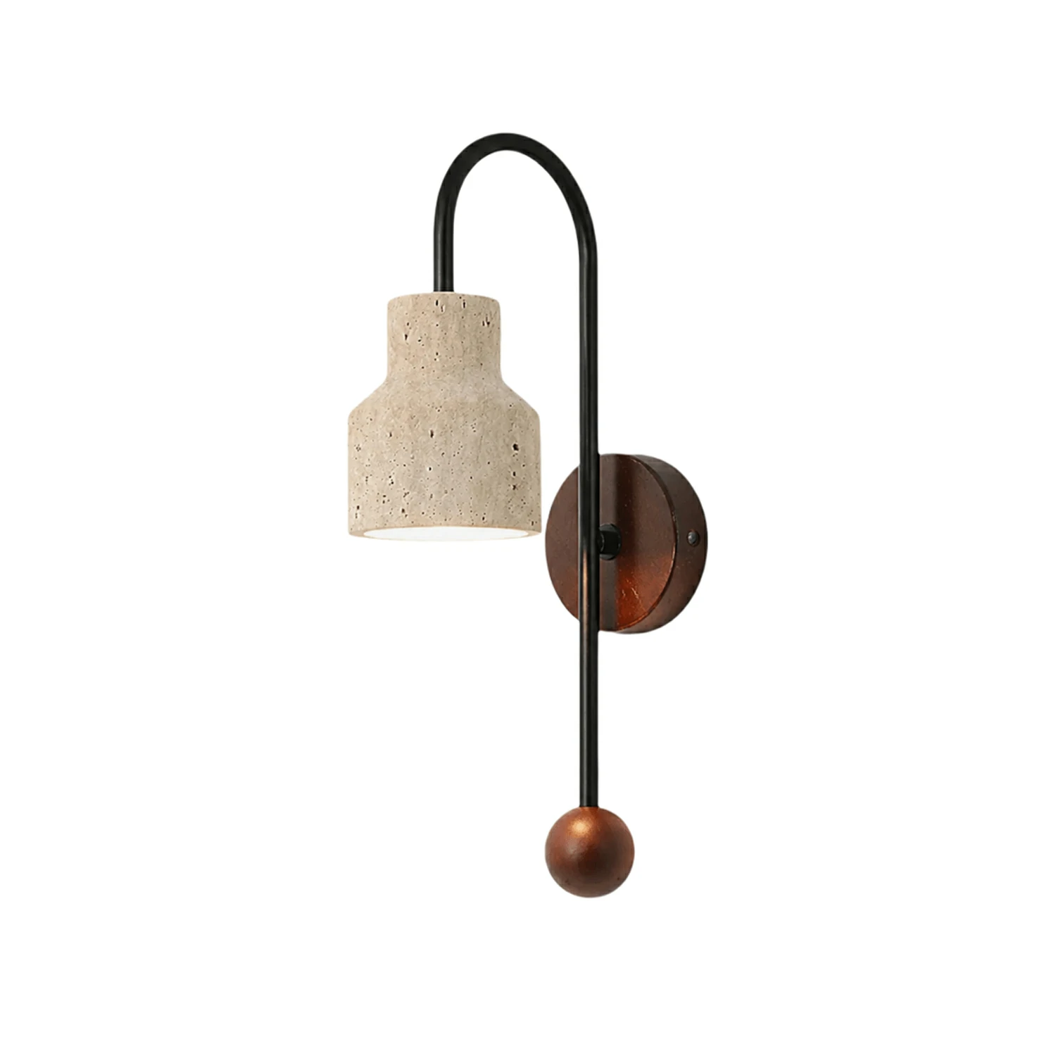 Bell Travertine Arc Sconce