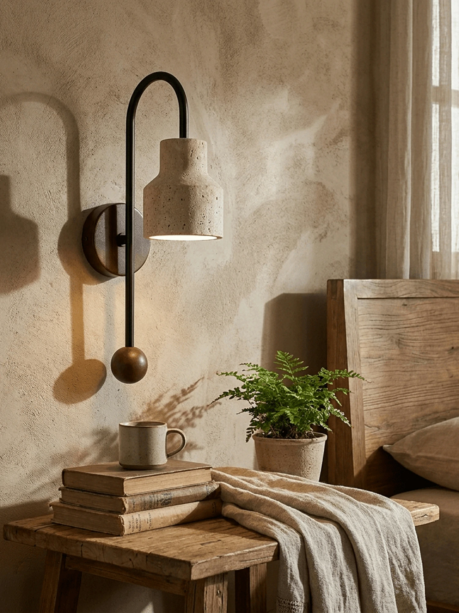 Bell Travertine Arc Sconce - Image 3
