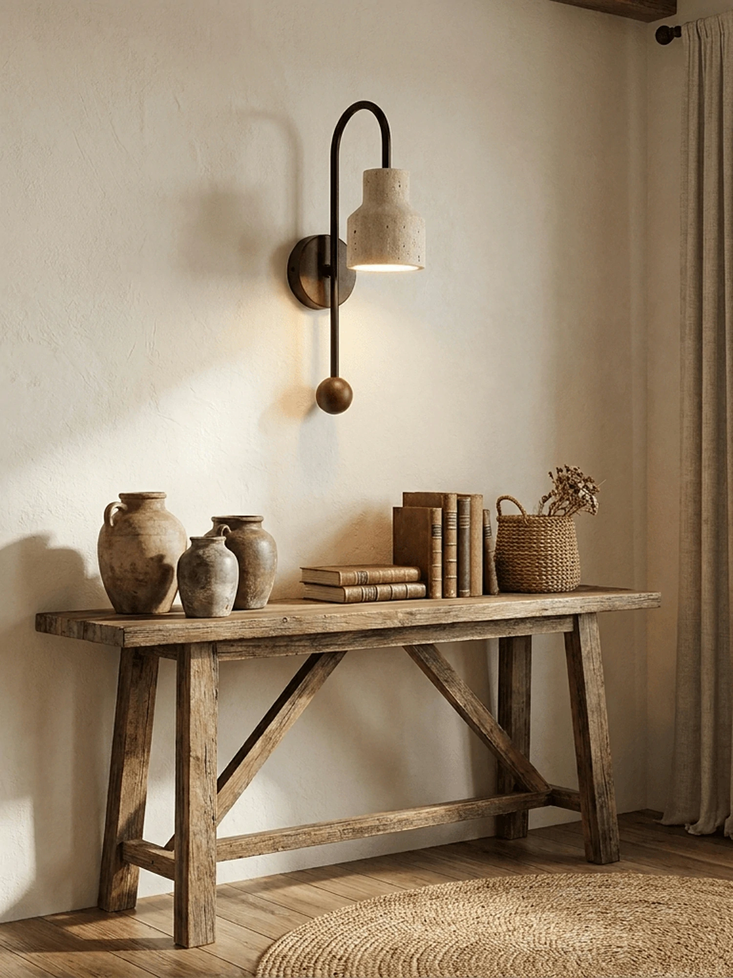 Bell Travertine Arc Sconce - Image 5