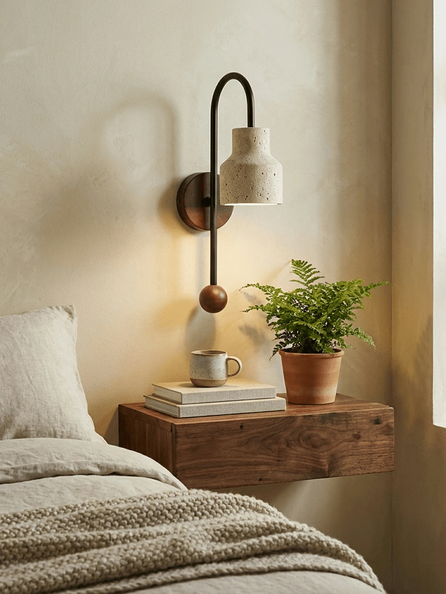 Bell Travertine Arc Sconce - Image 2
