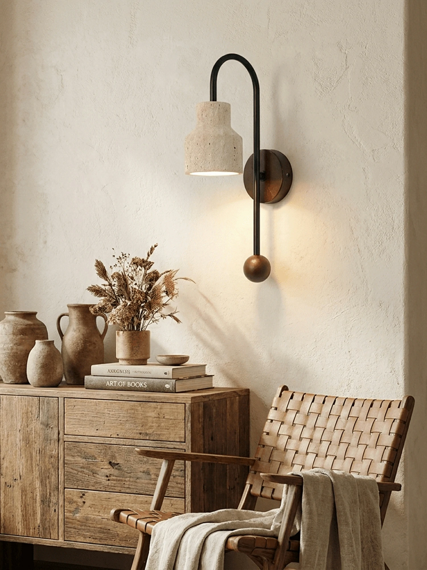 Bell Travertine Arc Sconce - Image 4