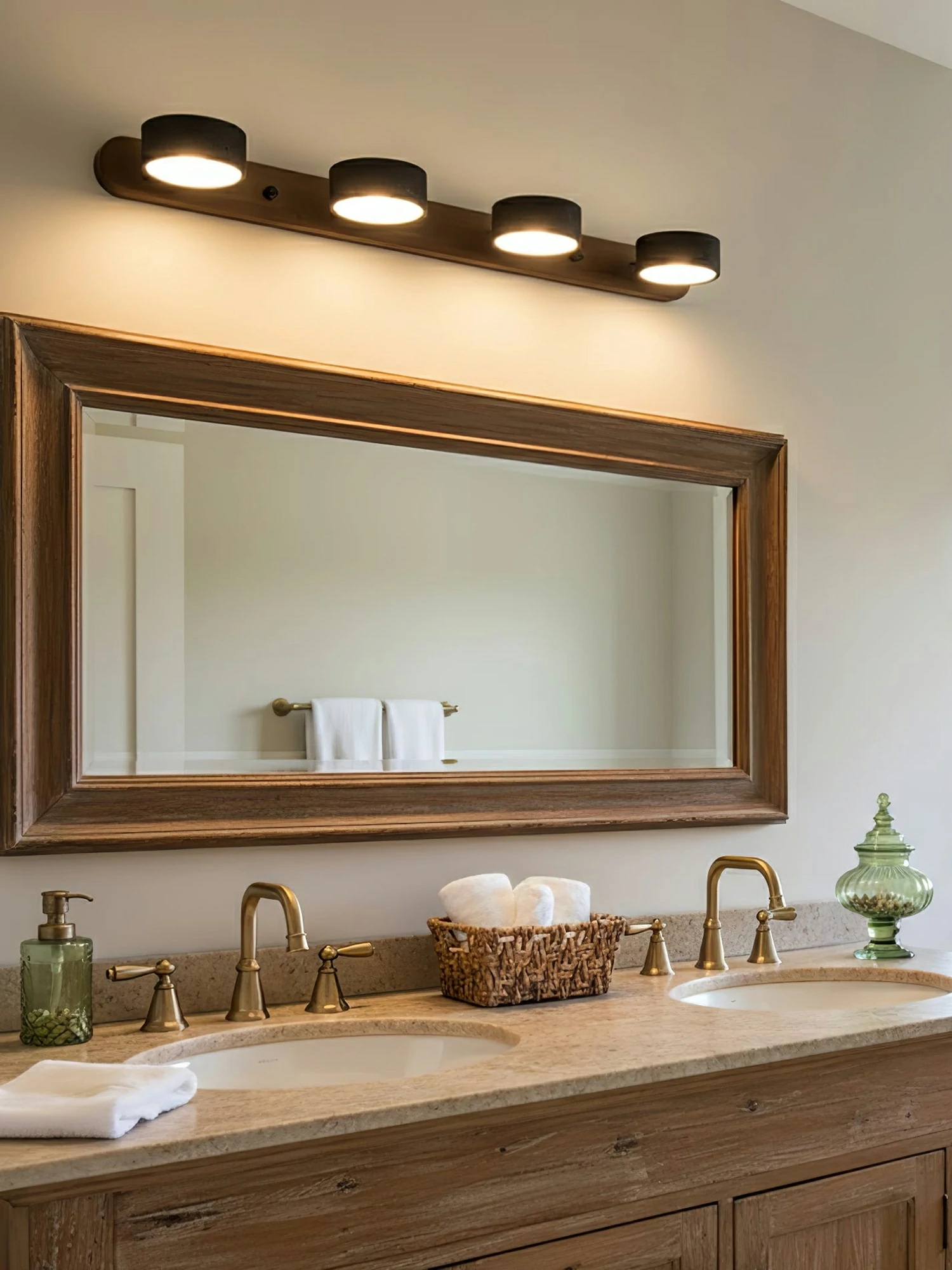 Black Travertine Duo Wall Light - Image 3
