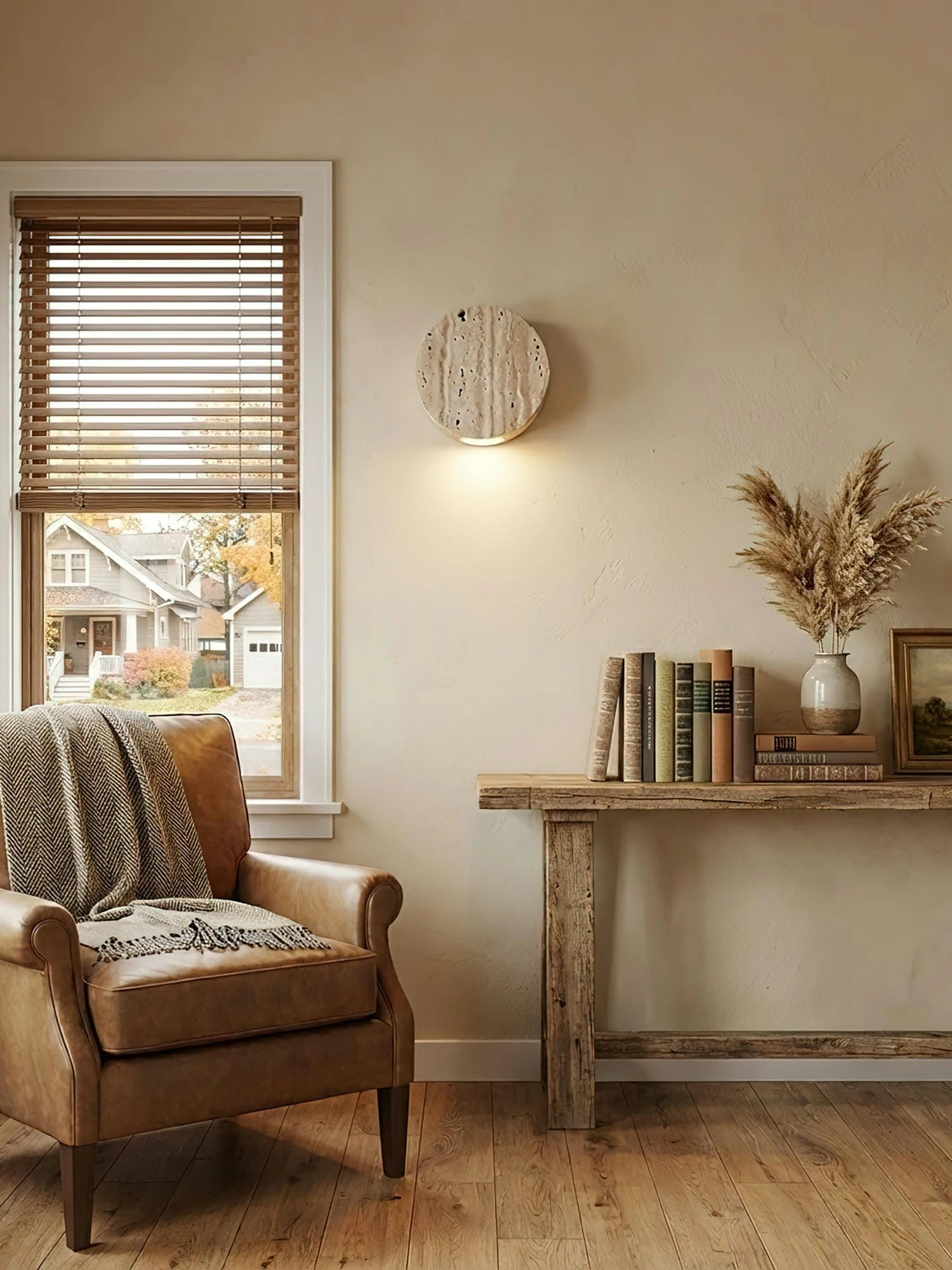 Caelan Travertine Wall Sconce - Image 9