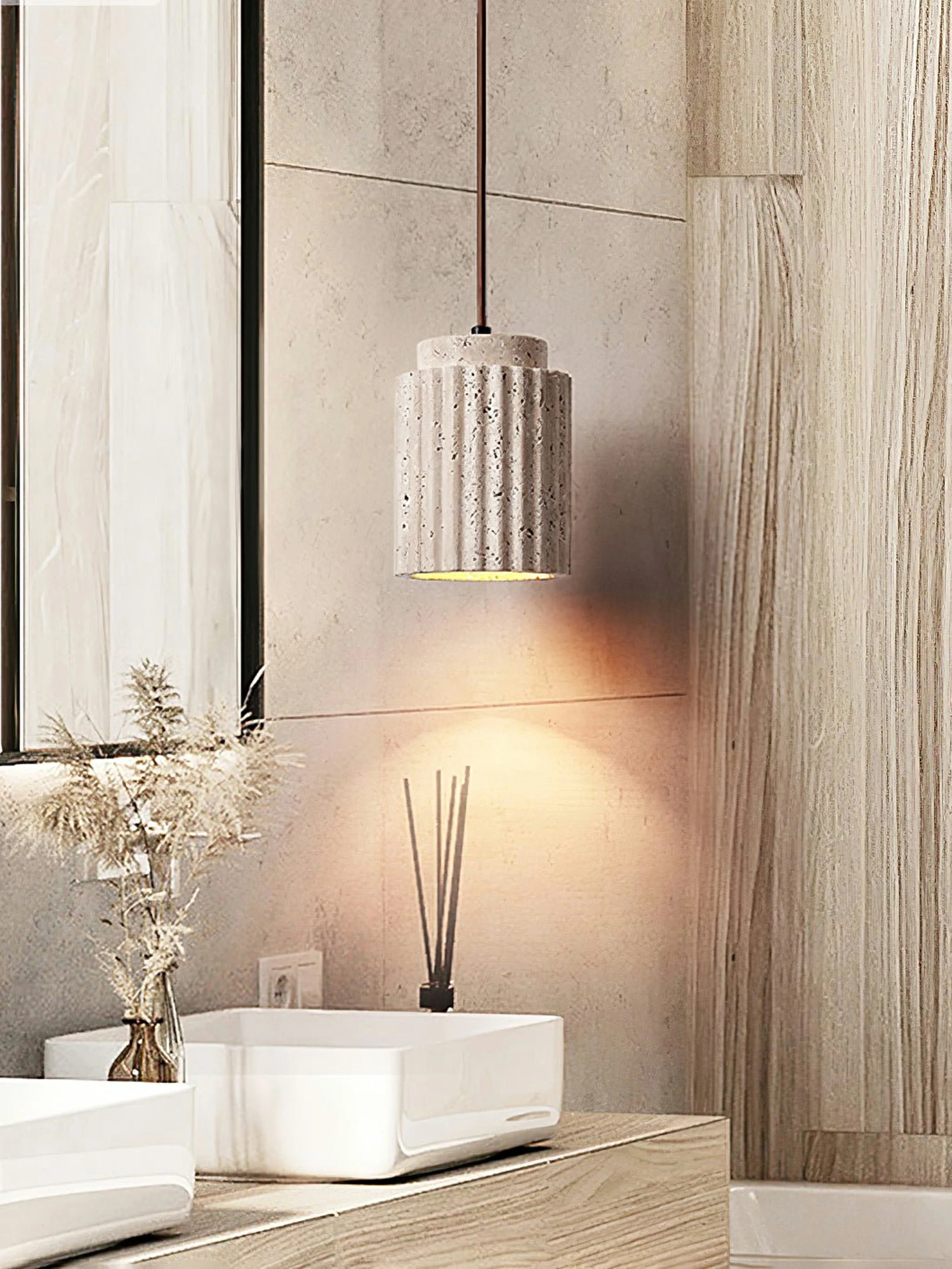 Caelia Travertine Pendant Light - Image 2