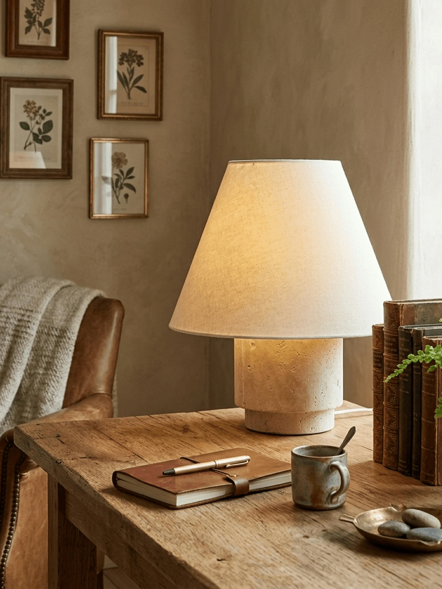 Caldera Travertine Table Lamp - Image 2