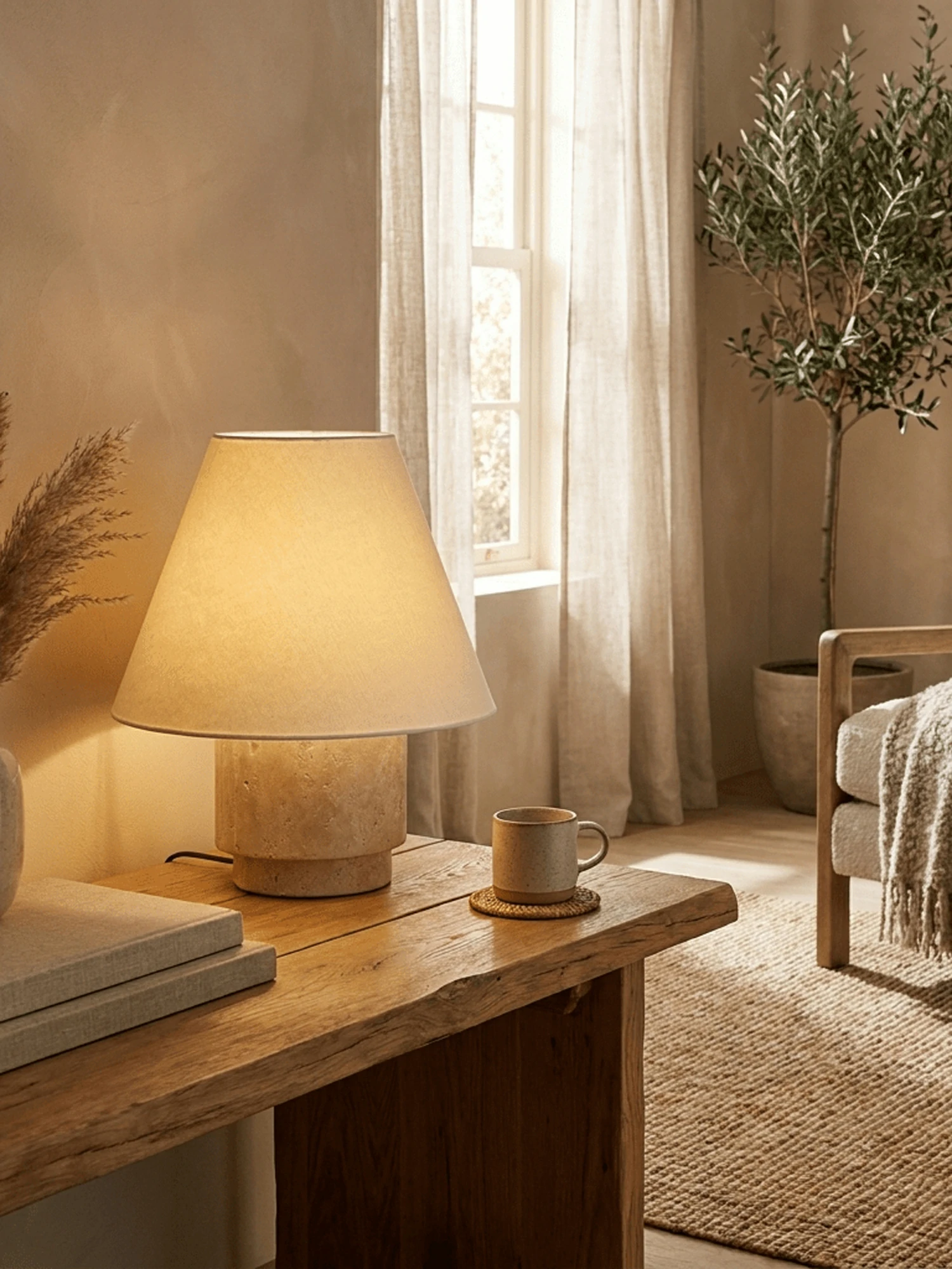 Caldera Travertine Table Lamp - Image 6