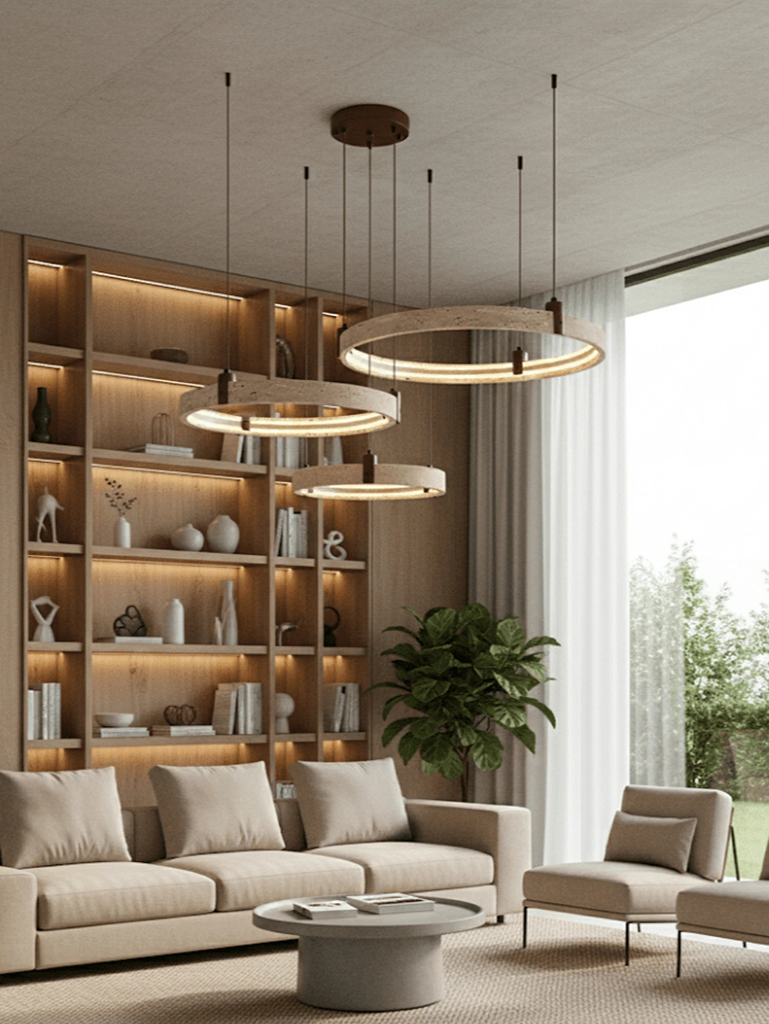 Celestial Orbit Travertine Chandelier - Image 2