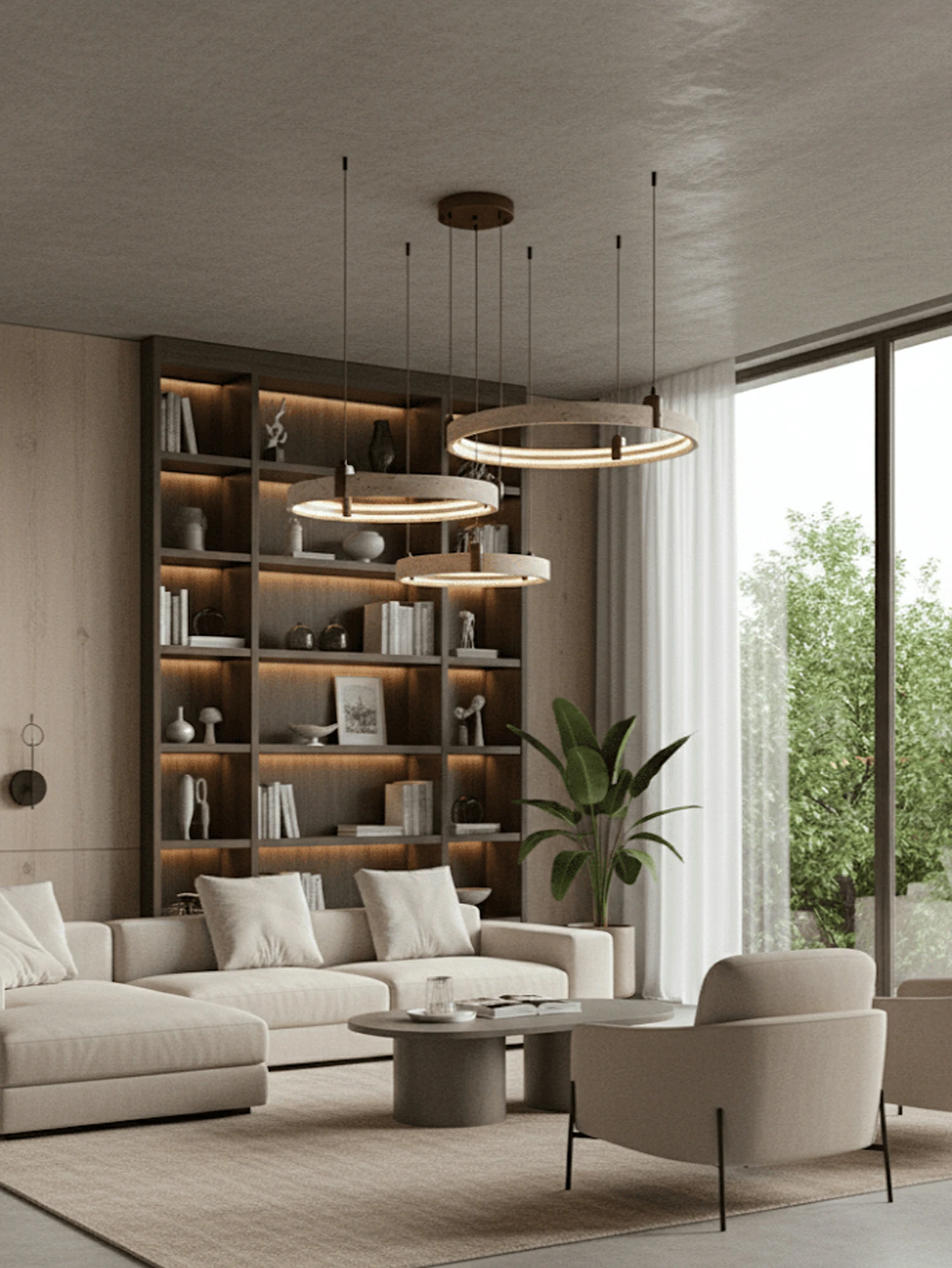 Celestial Orbit Travertine Chandelier - Image 3
