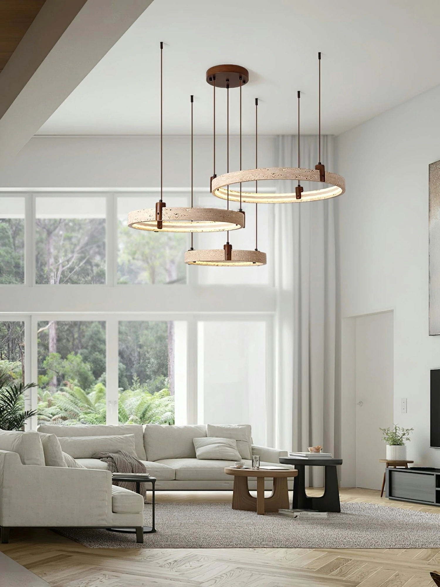 Celestial Orbit Travertine Chandelier - Image 6