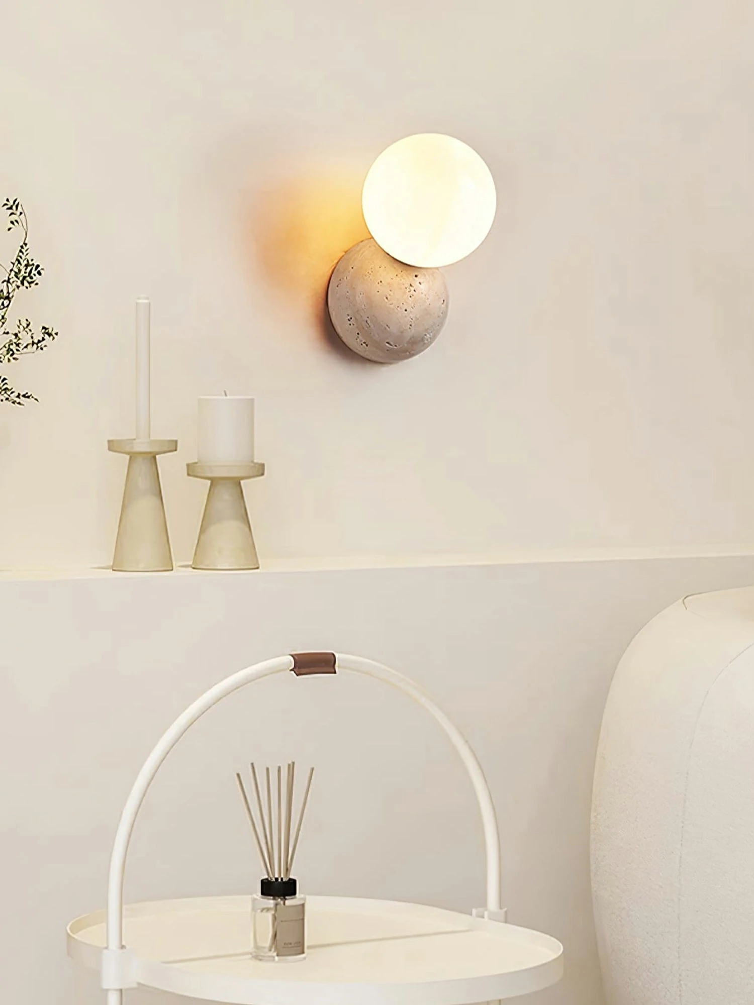 Celestial Travertine Wall Sconce - Image 3