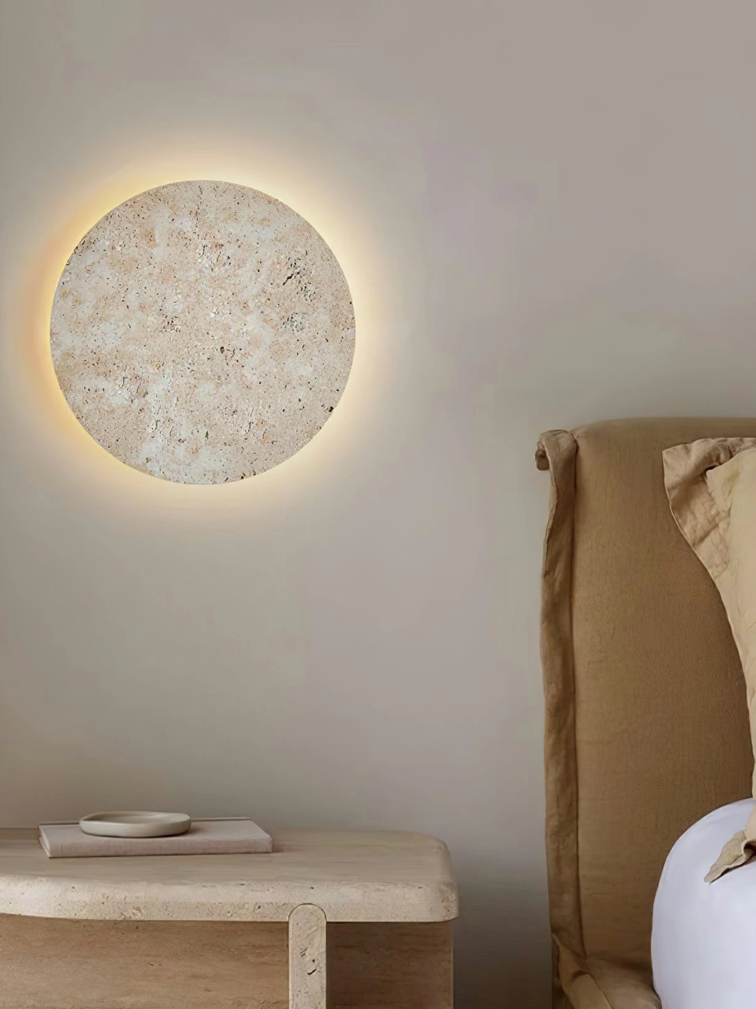 Circle Travertine Wall Lamp - Image 5