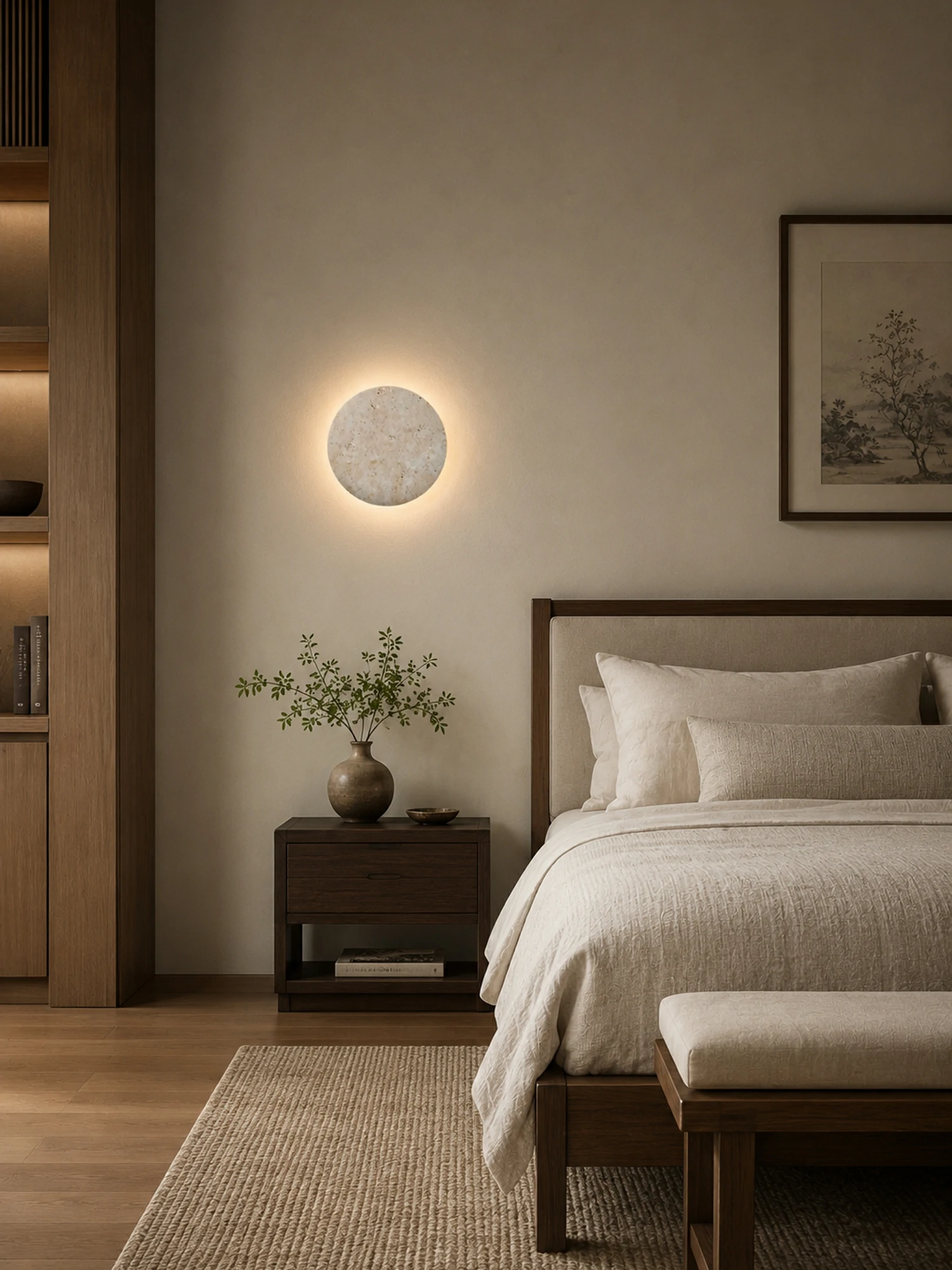 Circle Travertine Wall Lamp - Image 4