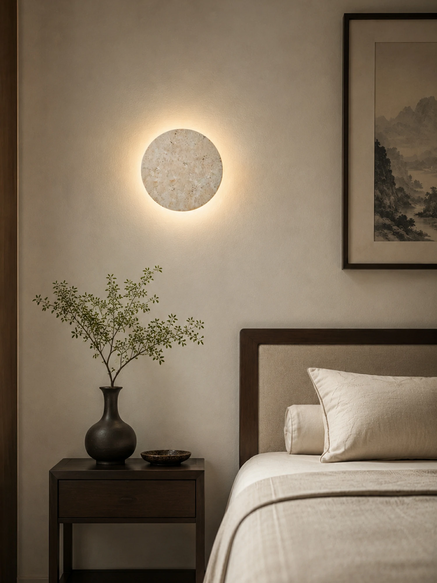 Circle Travertine Wall Lamp - Image 3
