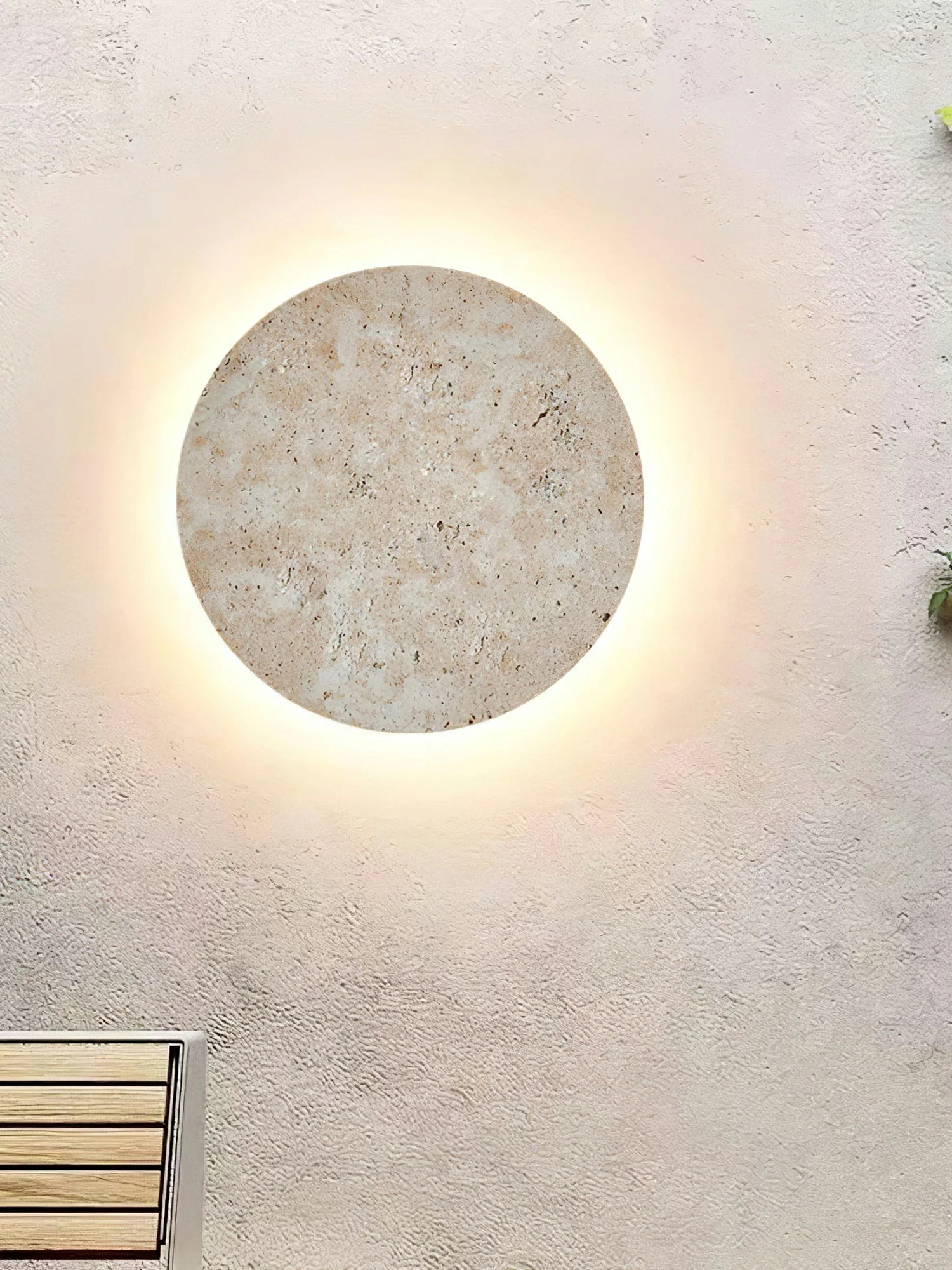 Circle Travertine Wall Lamp - Image 7