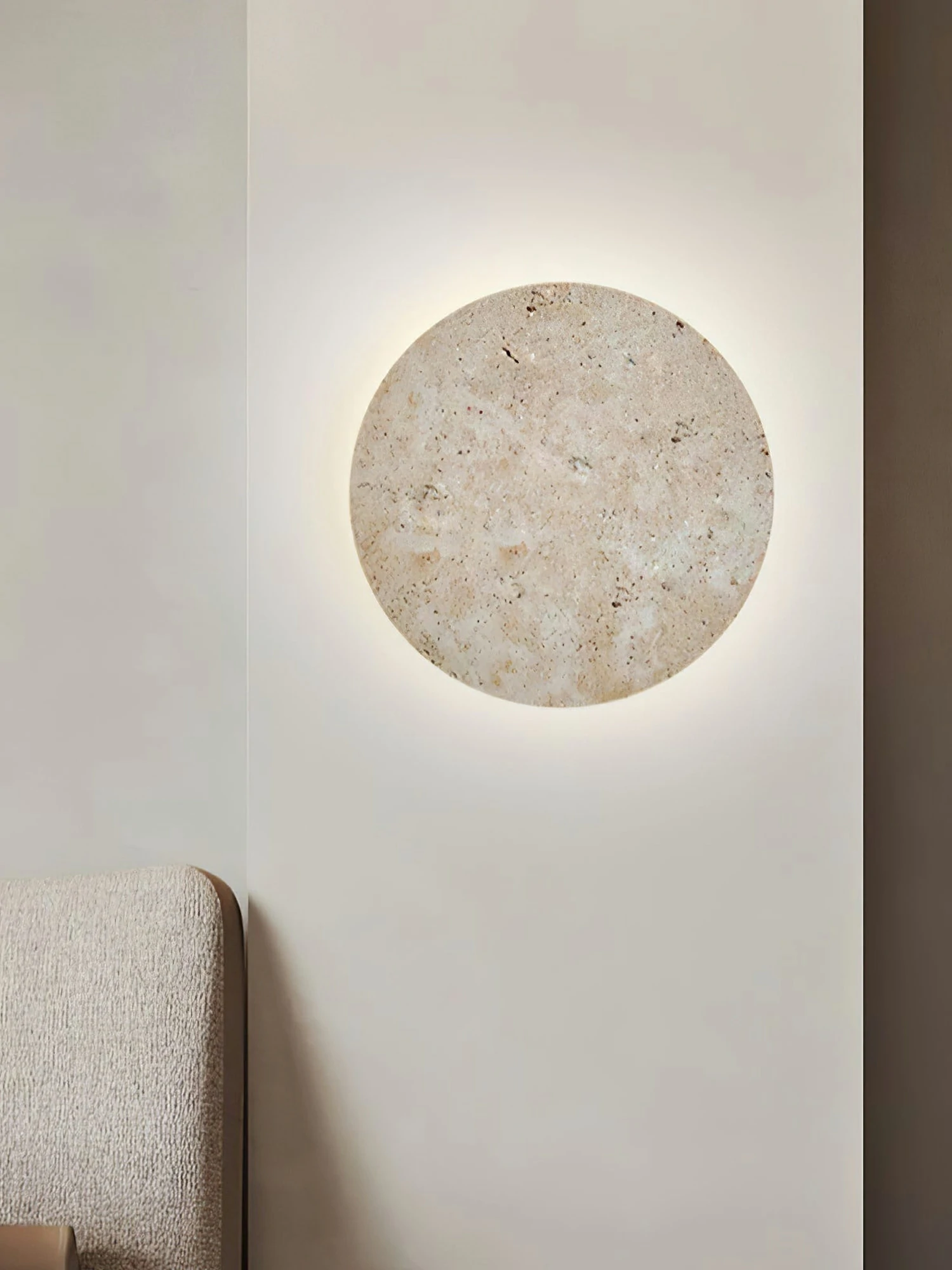 Circle Travertine Wall Lamp - Image 6