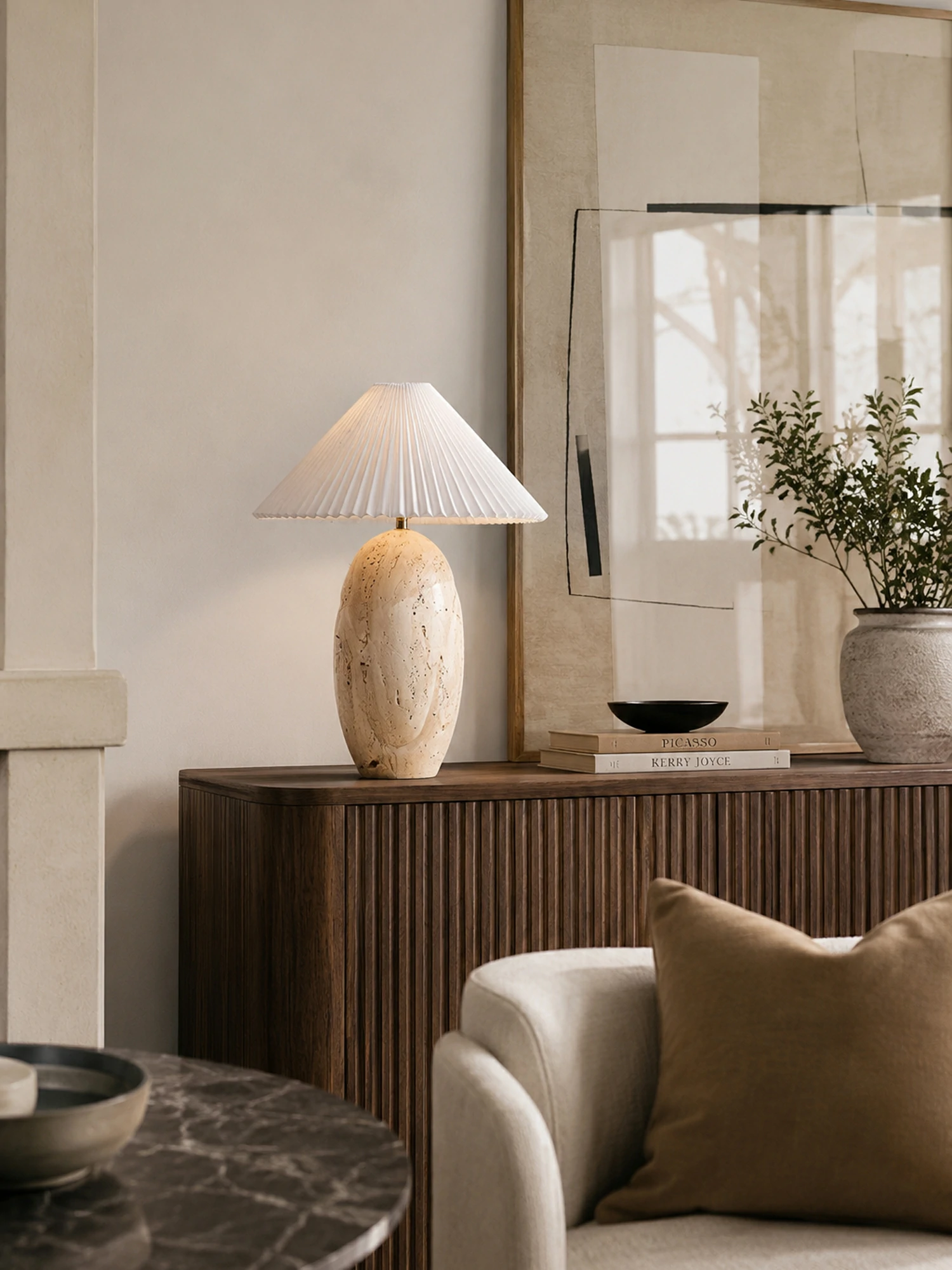 Cirra Travertine Table Lamp - Image 3