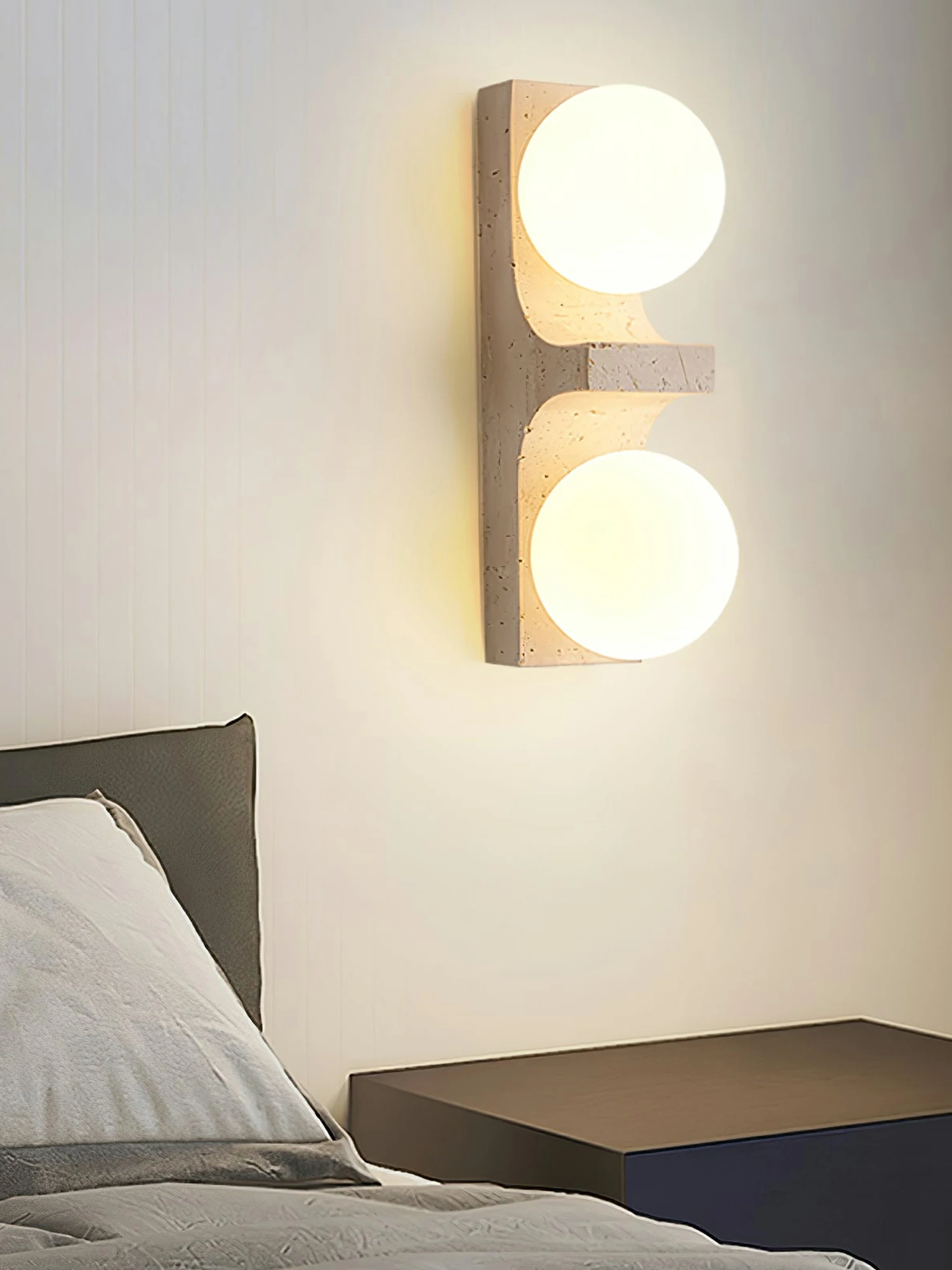 Asymmetrical Travertine Wall Sconce - Image 26