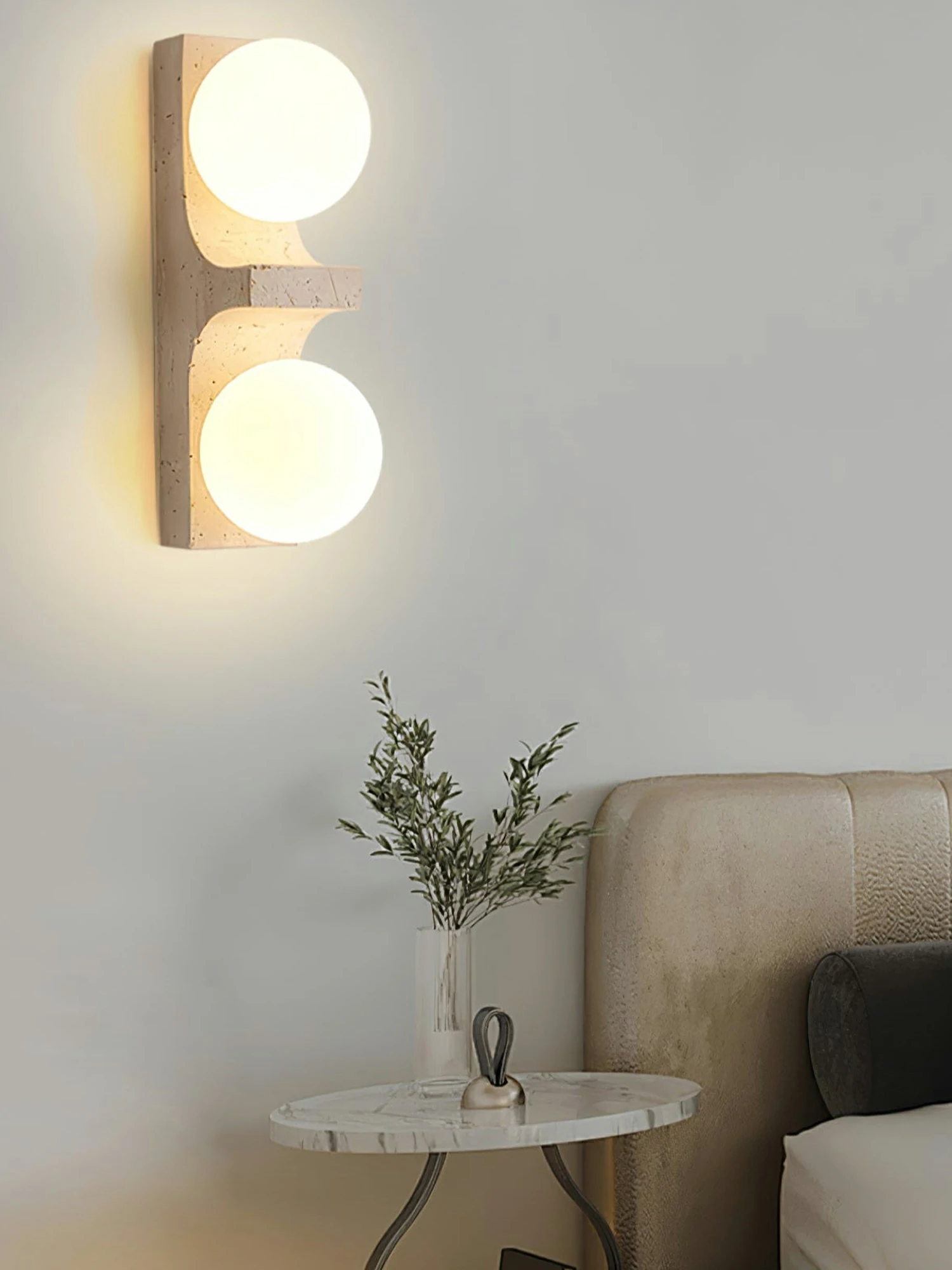 Asymmetrical Travertine Wall Sconce - Image 27