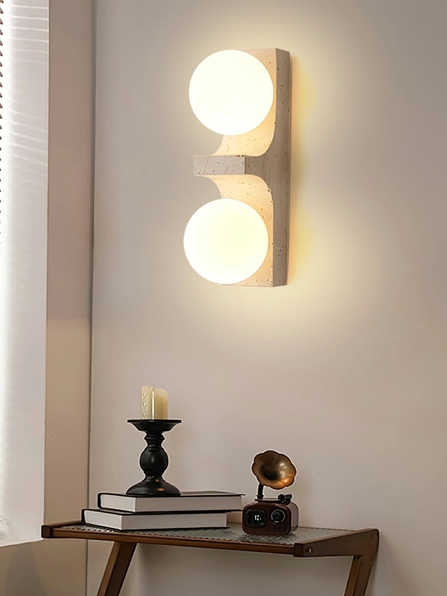 Asymmetrical Travertine Wall Sconce - Image 24