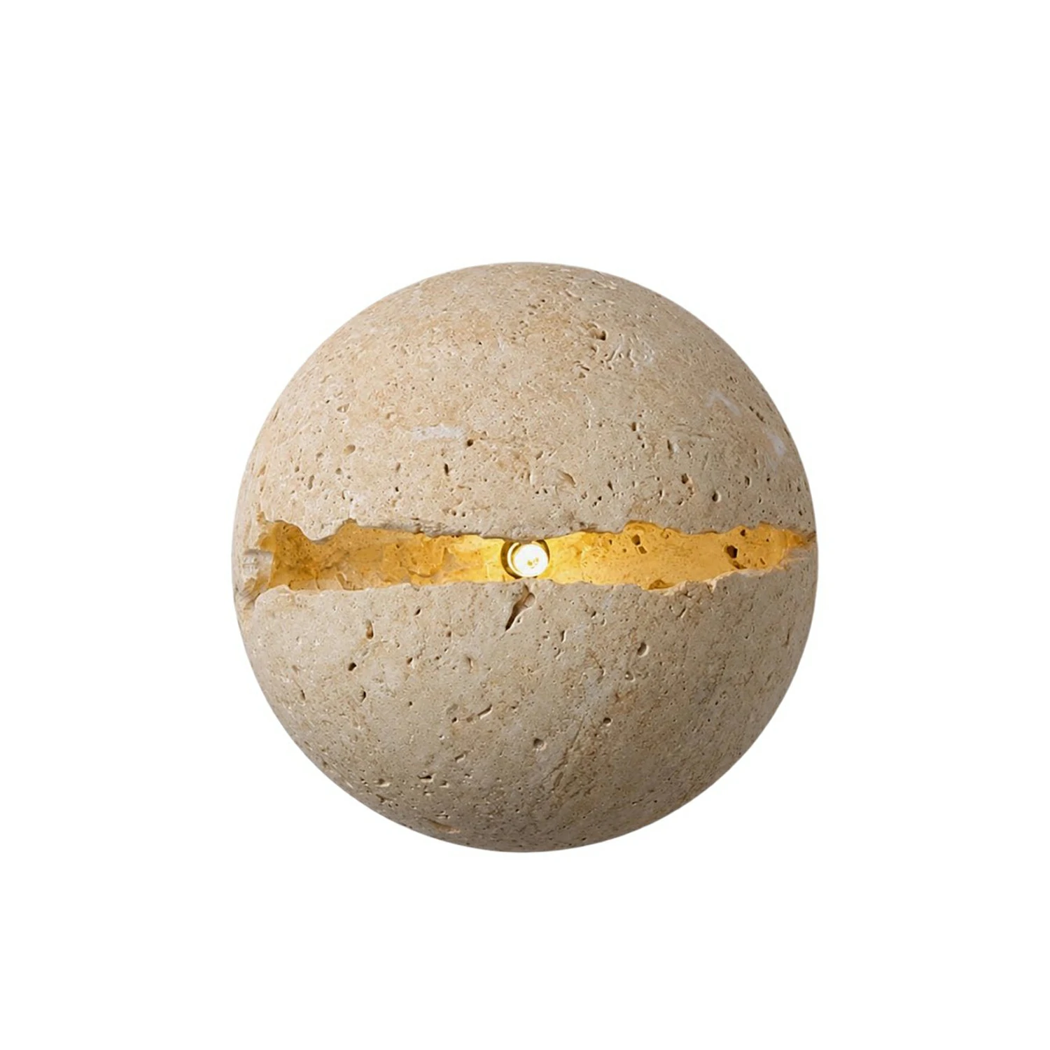 Cleft Travertine Globe Wall Sconce