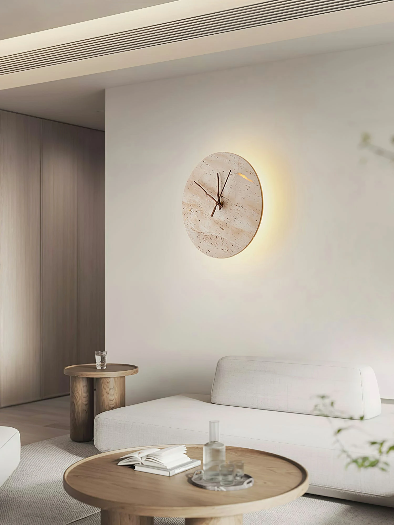 Clock Travertine Wall Lamp - Image 3